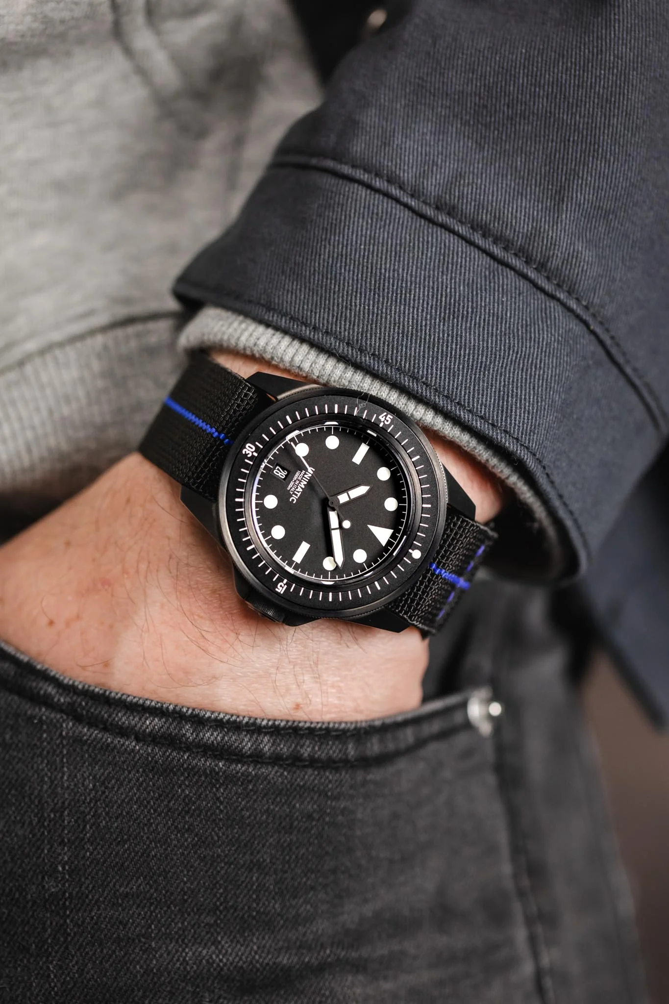 Erika's Originals BLACK OPS MN™ Strap with BLUE Centerline - BLACK Hardware - Image 6