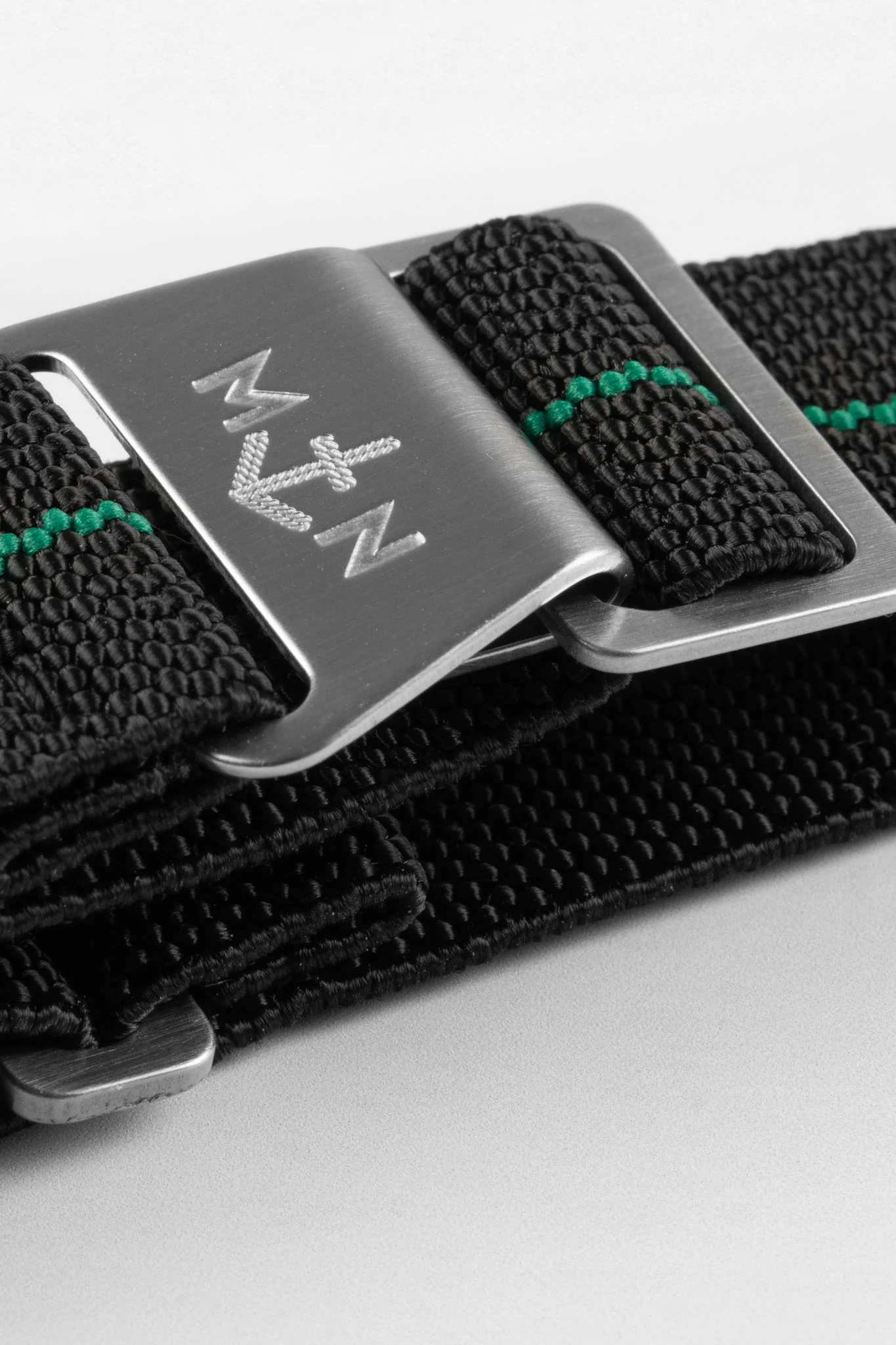Erika's Originals BLACK OPS MN™ Strap with GREEN Centerline - BRUSHED Hardware - Image 4