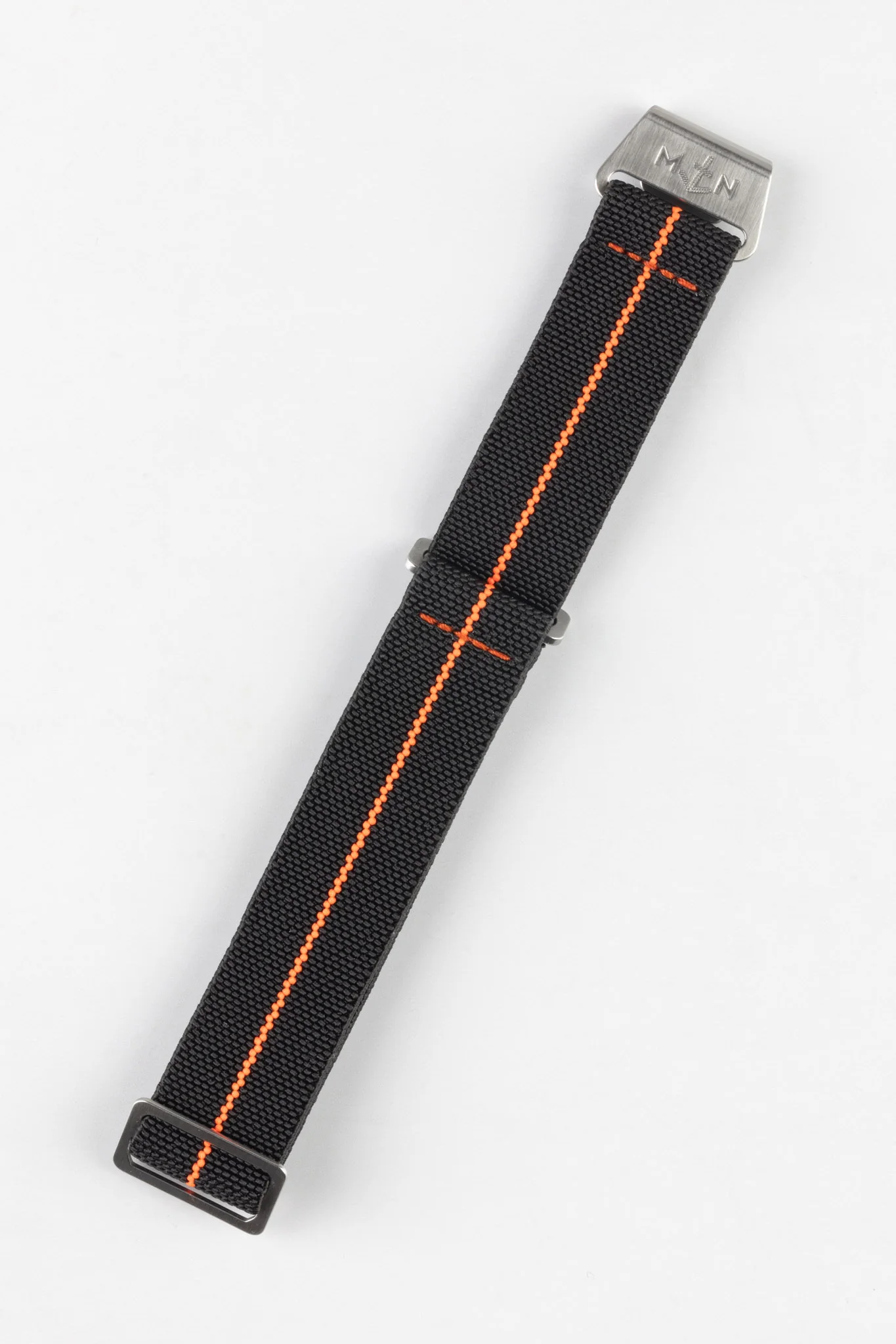 Erika's Originals BLACK OPS MN™ Strap with HOT ORANGE Centerline - BRUSHED Hardware - Image 3