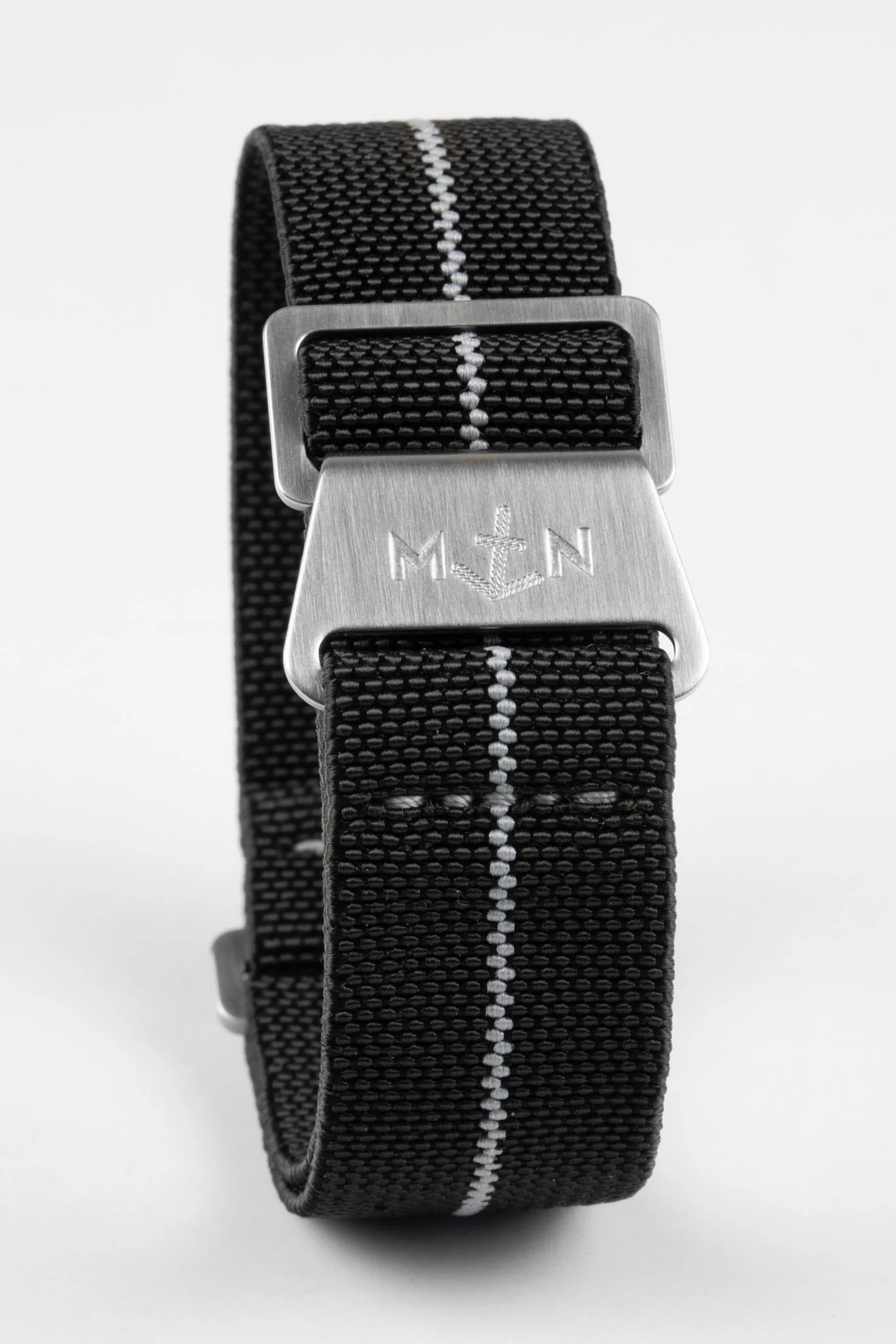 Erika's Originals BLACK OPS MN™ Strap with LIGHT GREY Centerline - BRUSHED Hardware - Image 3