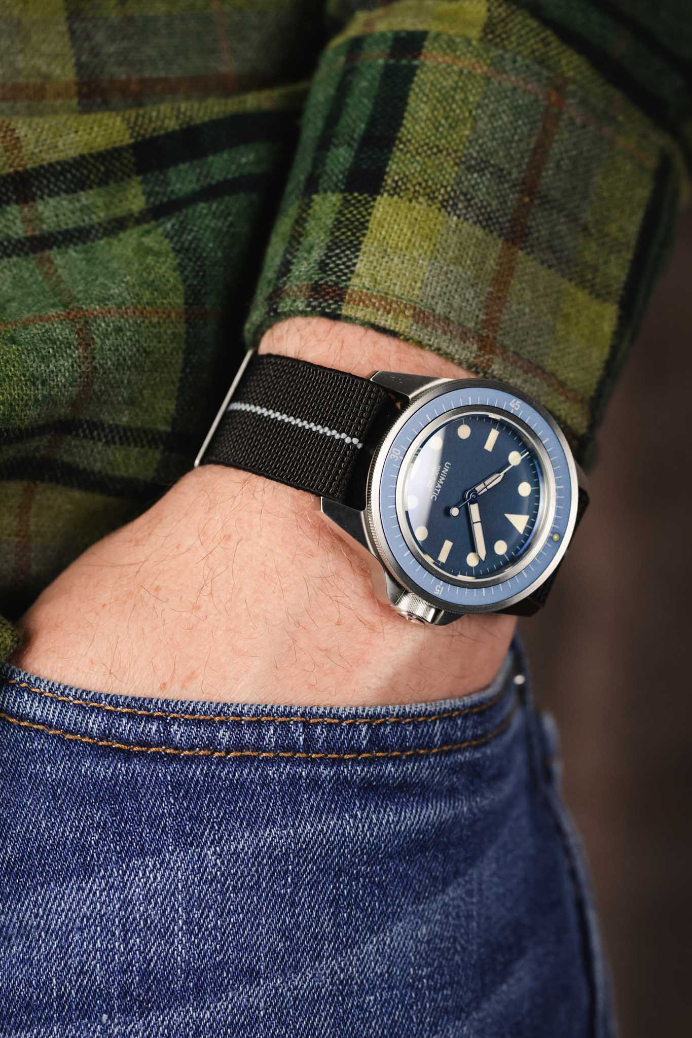 Erika's Originals BLACK OPS MN™ Strap with LIGHT GREY Centerline - BRUSHED Hardware - Image 6