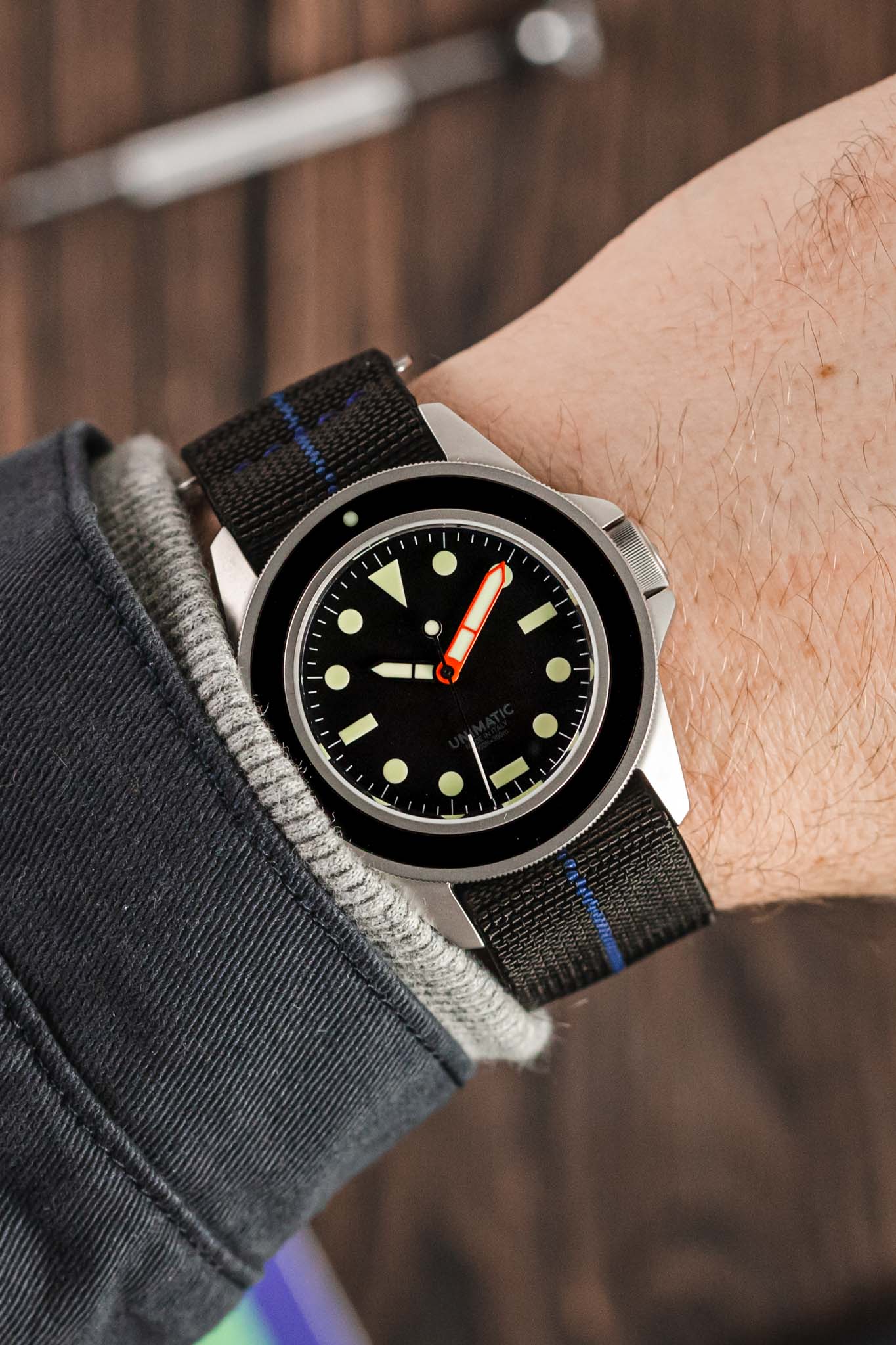 Erika's Originals BLACK OPS MN™ Strap with NAVY Centerline - BRUSHED Hardware - Image 2