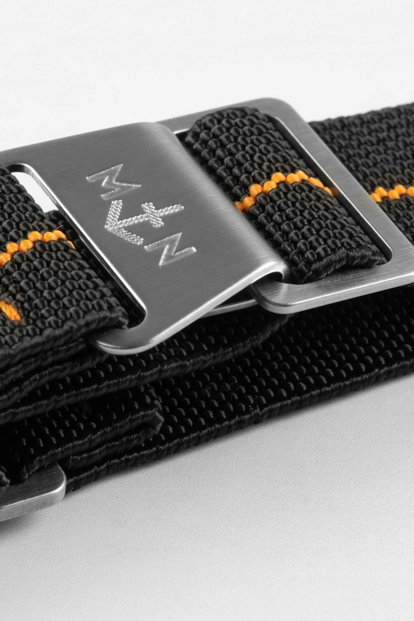 Erika's Originals BLACK OPS MN™ Strap with ORANGE Centerline - BRUSHED Hardware - Image 4