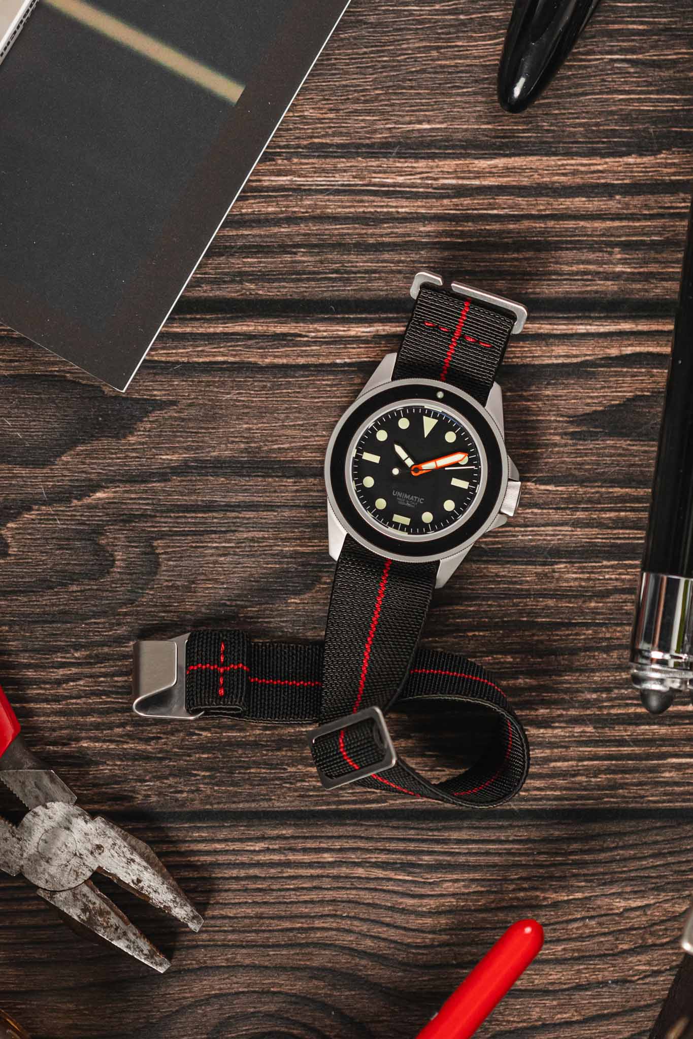 Erika's Originals BLACK OPS MN™ Strap with RED Centerline - BRUSHED Hardware - Image 4
