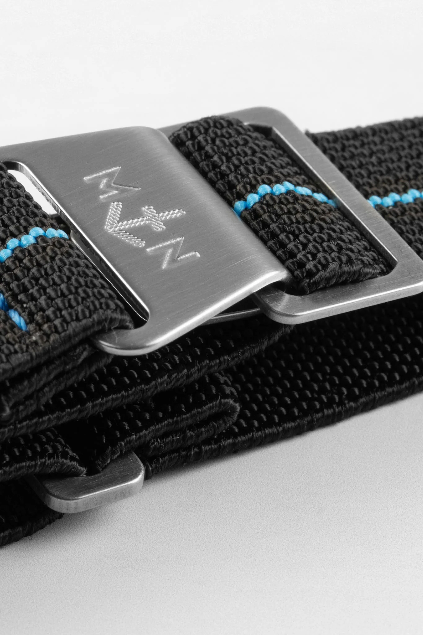 Erika's Originals BLACK OPS MN™ Strap with TURQUOISE Centerline - BRUSHED Hardware - Image 4