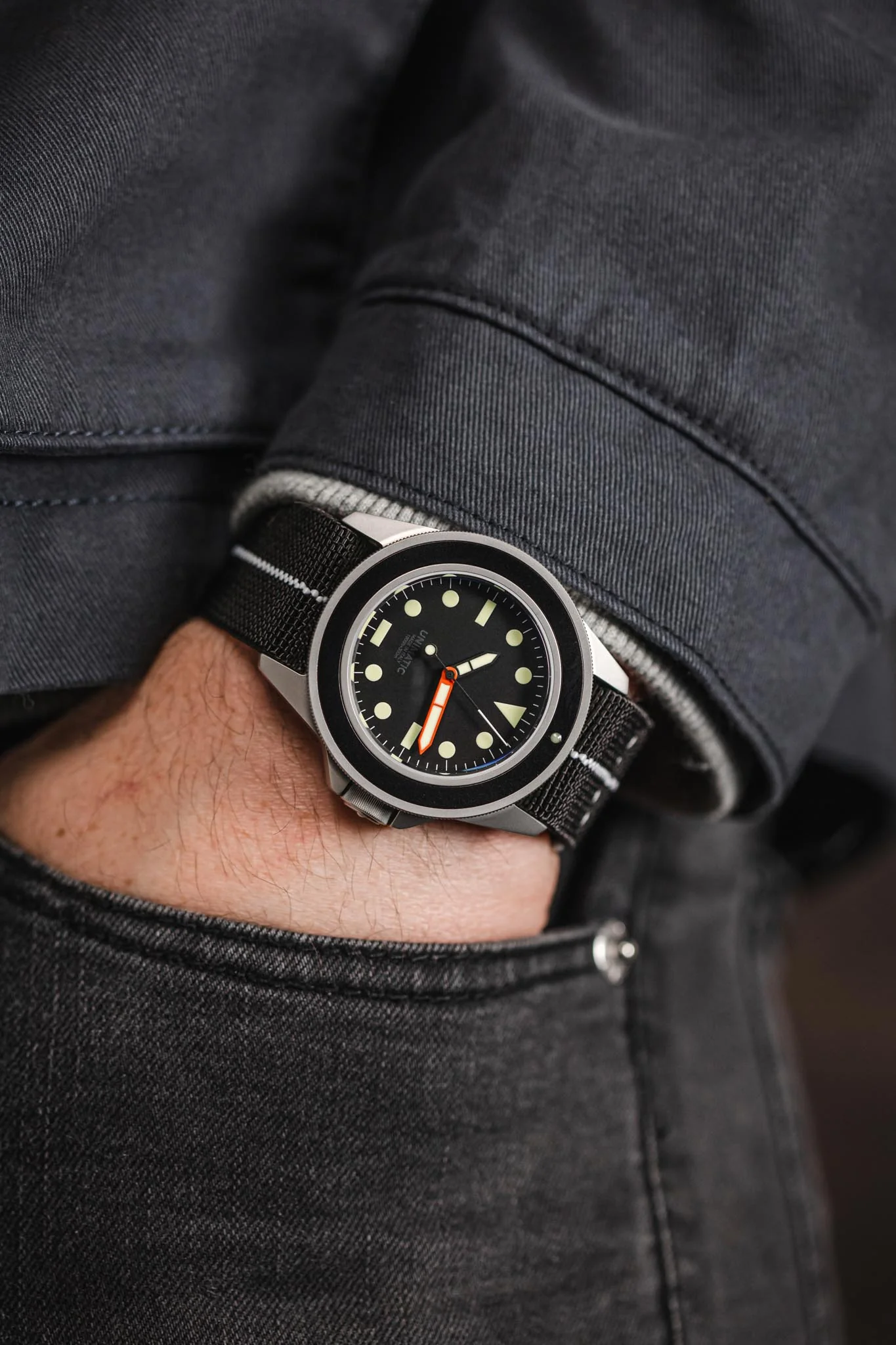 Erika's Originals BLACK OPS MN™ Strap with WHITE Centerline - BRUSHED Hardware - Image 6