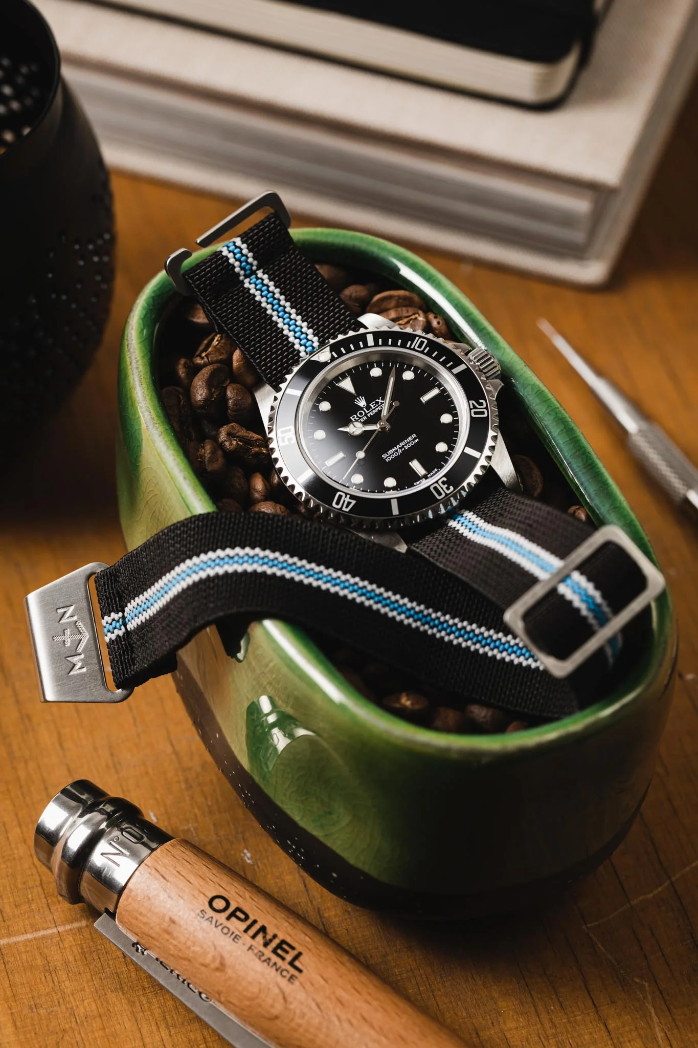 Erika's Originals CORSA MN™ Strap with TURQUOISE Centerline - BRUSHED Hardware - Image 4