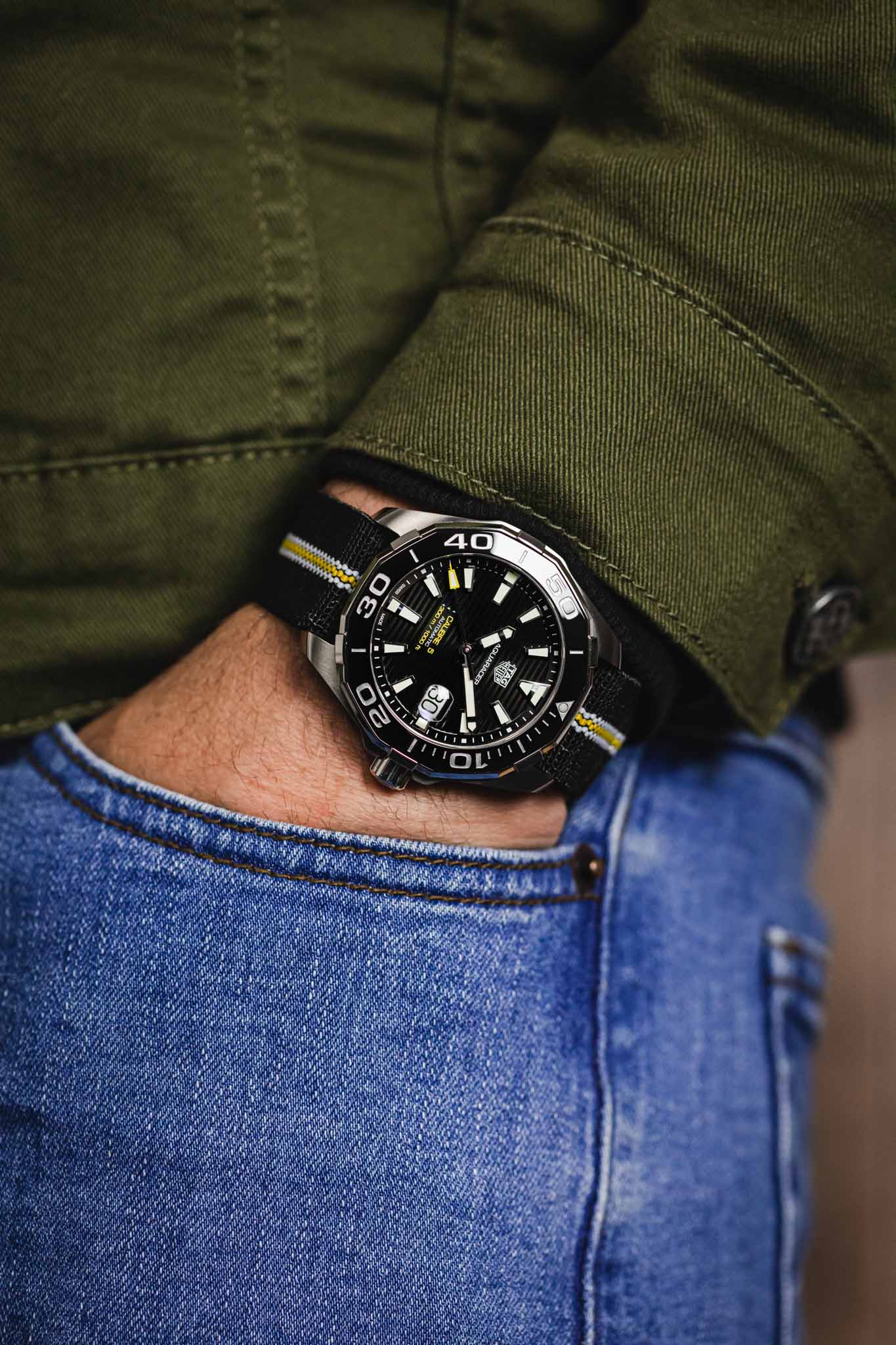 Erika's Originals CORSA MN™ Strap with YELLOW Centerline - BRUSHED Hardware - Image 6