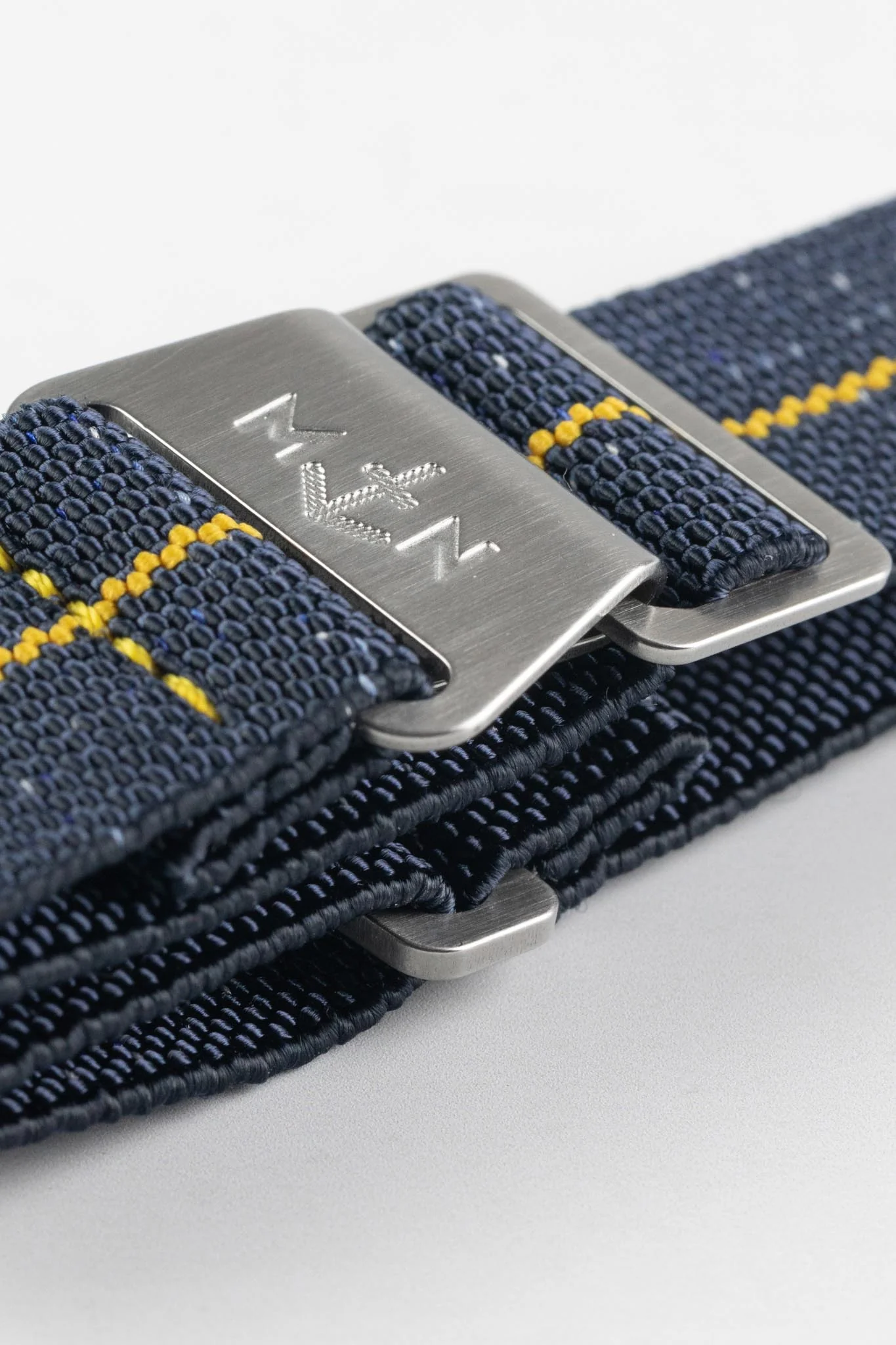 Erika's Originals INDIGO DENIM MN™ Strap with MUSTARD Centerline - BRUSHED Hardware - Image 5