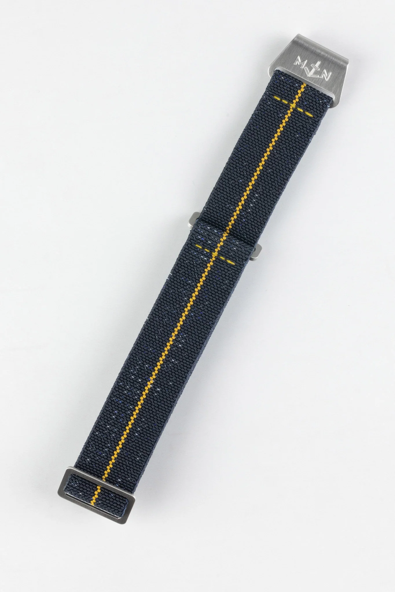 Erika's Originals INDIGO DENIM MN™ Strap with MUSTARD Centerline - BRUSHED Hardware - Image 6