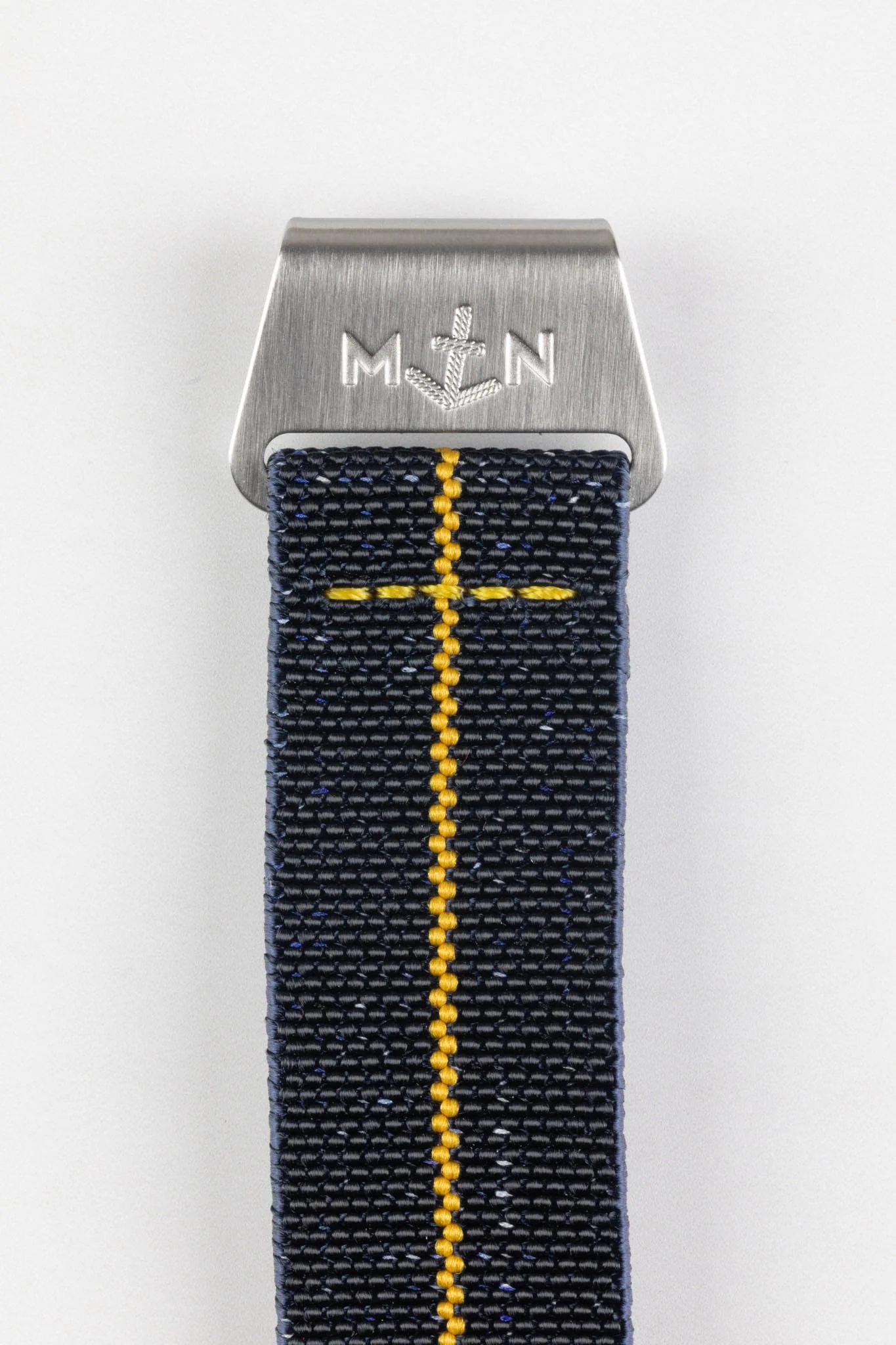 Erika's Originals INDIGO DENIM MN™ Strap with MUSTARD Centerline - BRUSHED Hardware - Image 8