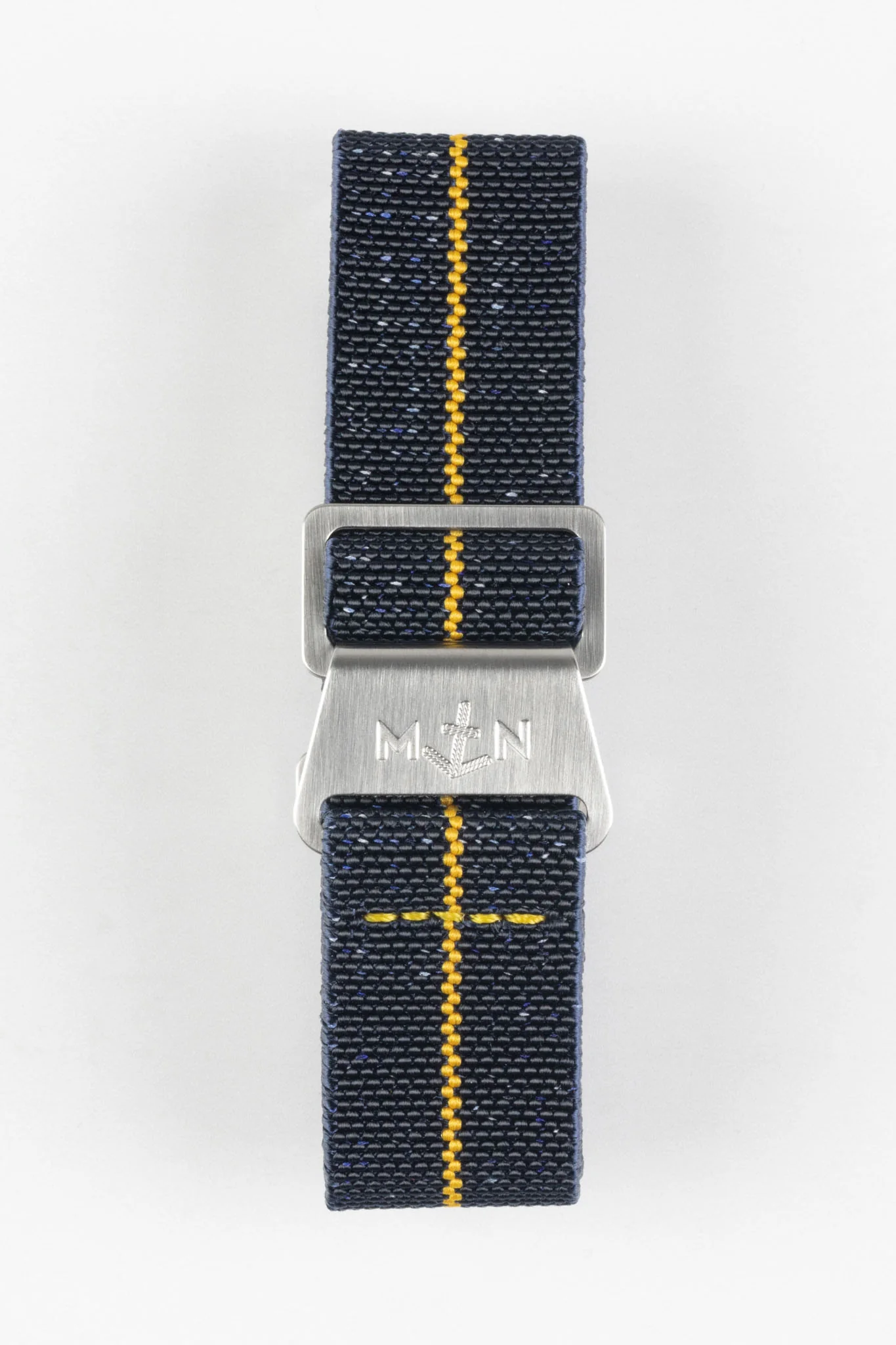 Erika's Originals INDIGO DENIM MN™ Strap with MUSTARD Centerline - BRUSHED Hardware - Image 9