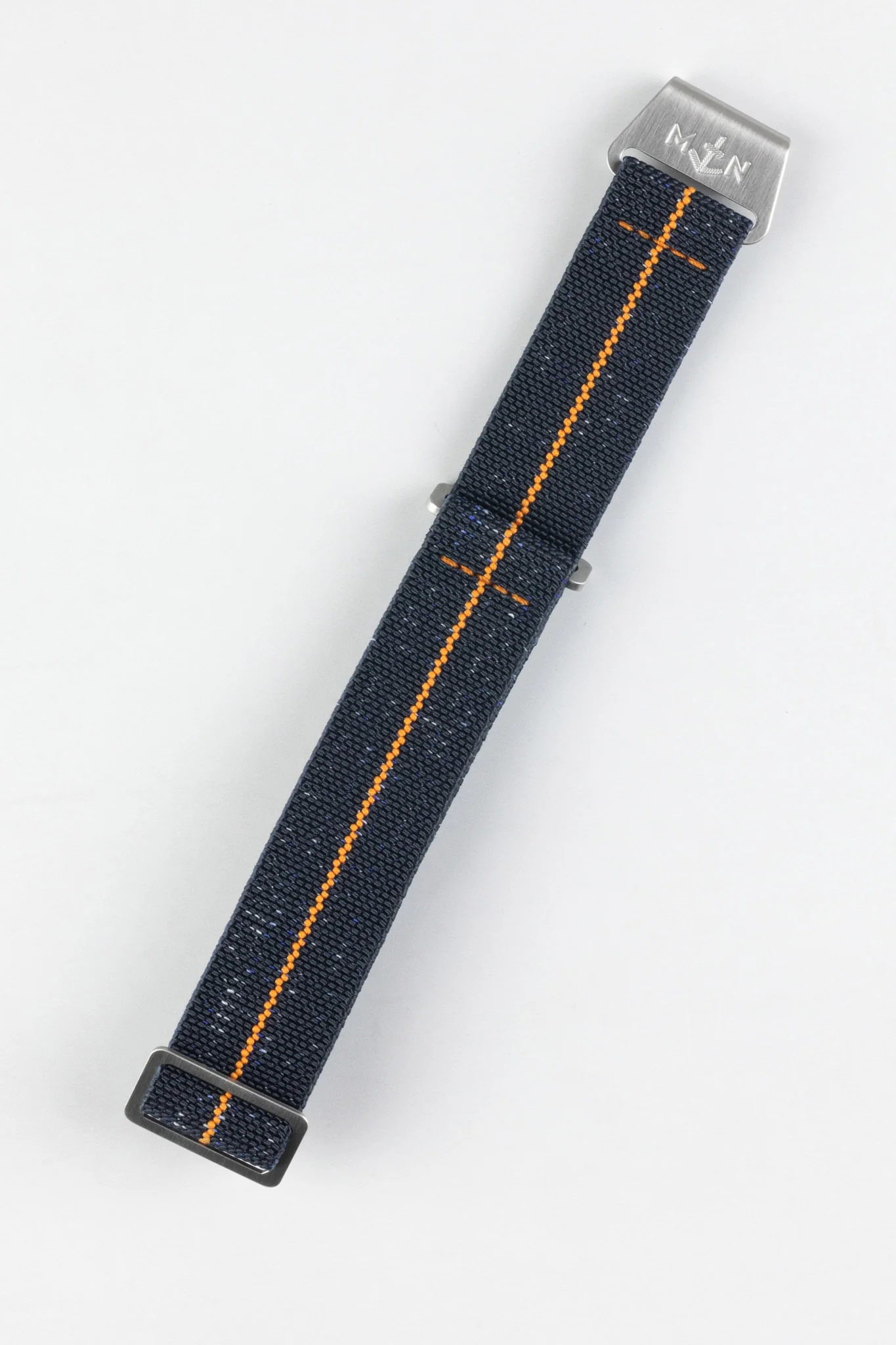 Erika's Originals INDIGO DENIM MN™ Strap with ORANGE Centerline - BRUSHED Hardware - Image 6