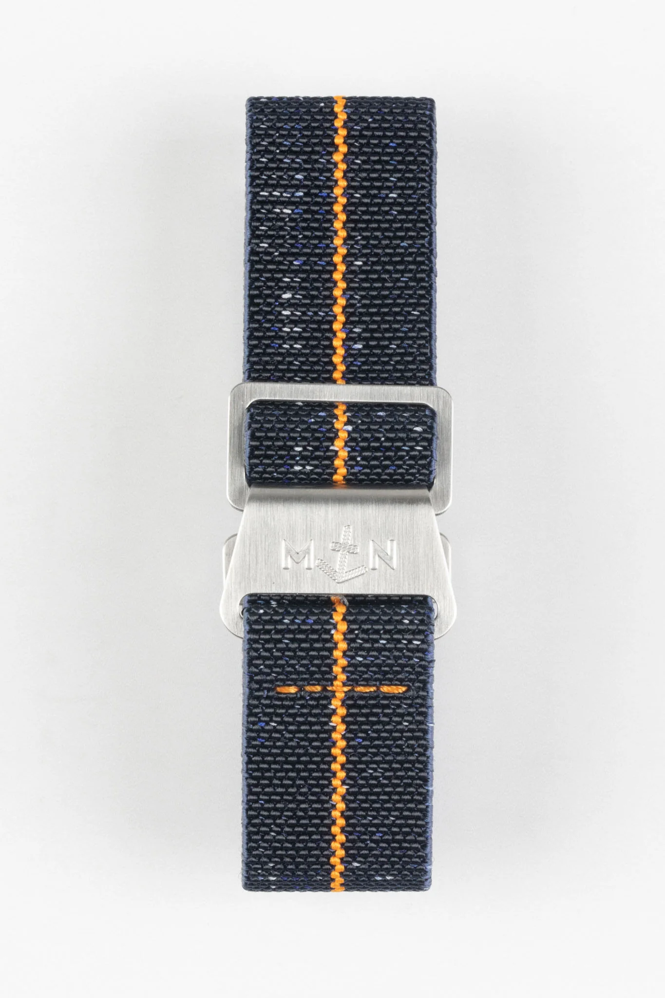 Erika's Originals INDIGO DENIM MN™ Strap with ORANGE Centerline - BRUSHED Hardware - Image 9