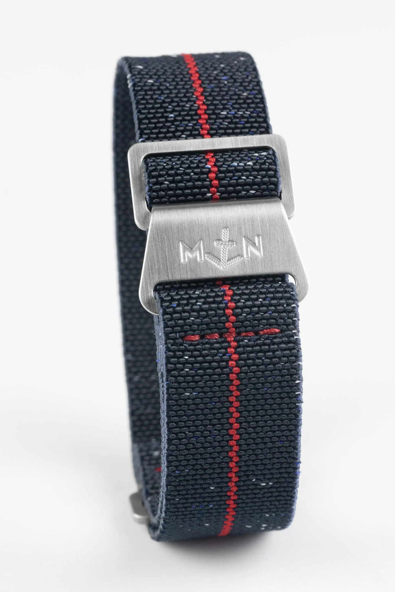 Erika's Originals INDIGO DENIM MN™ Strap with RED Centerline - BRUSHED Hardware - Image 3