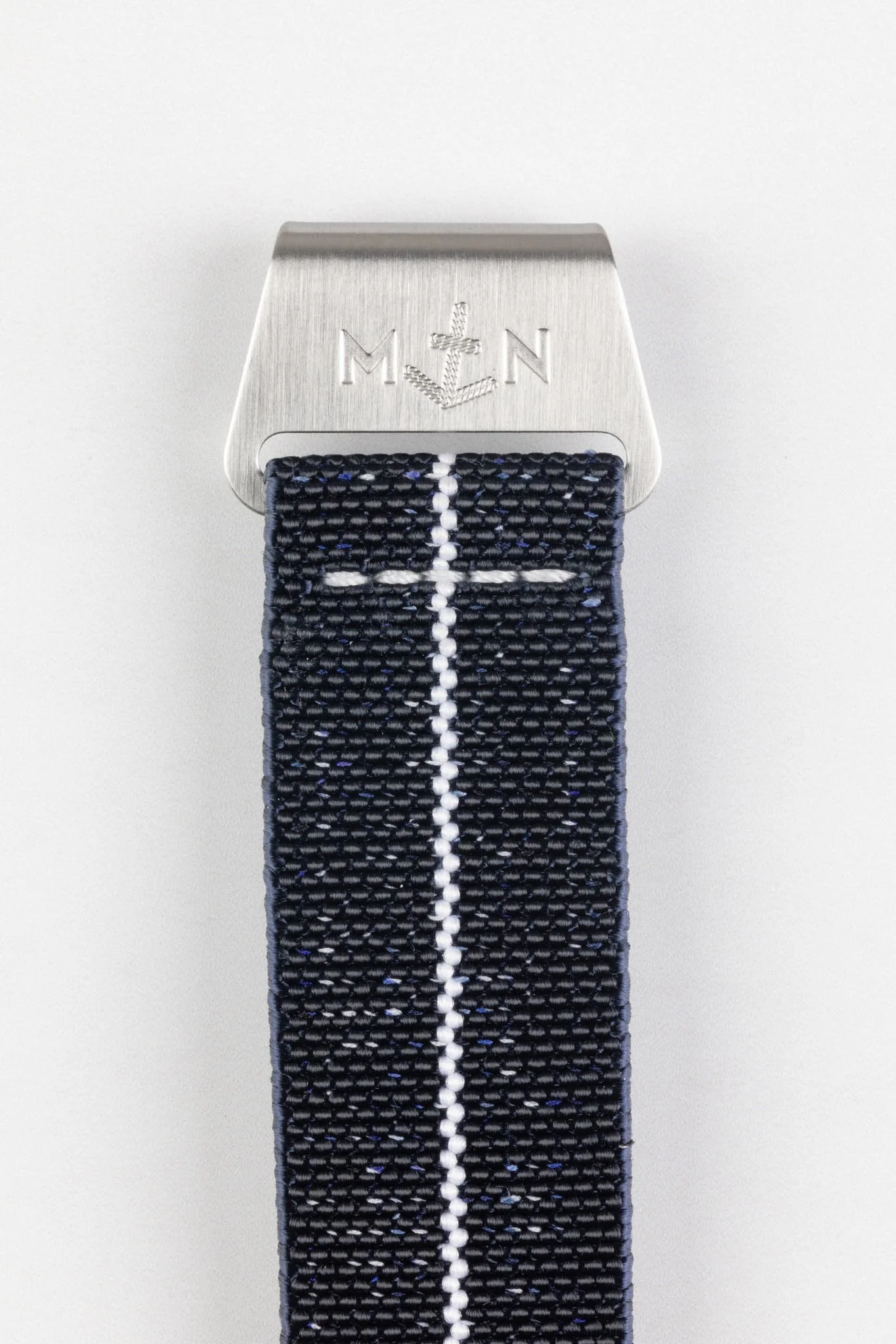 Erika's Originals INDIGO DENIM MN™ Strap with WHITE Centerline - BRUSHED Hardware - Image 8
