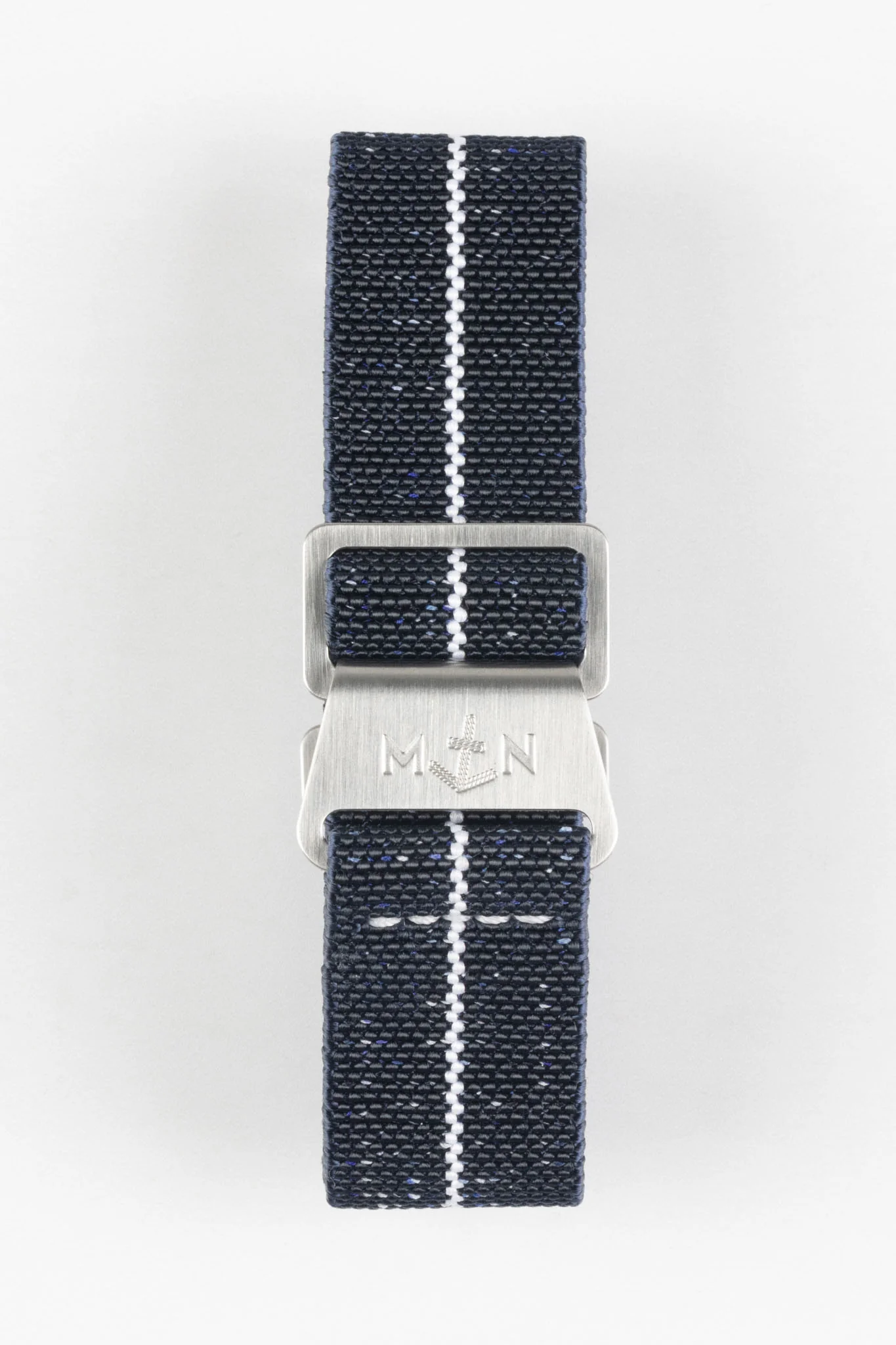 Erika's Originals INDIGO DENIM MN™ Strap with WHITE Centerline - BRUSHED Hardware - Image 9