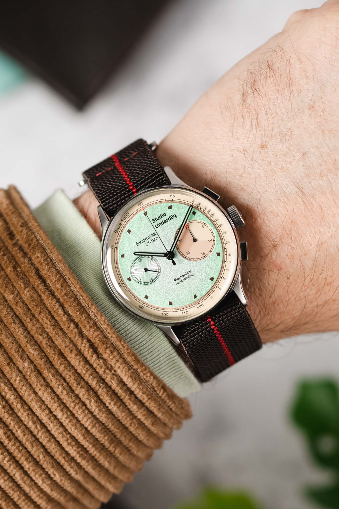 Erika's Originals HAVANA MN™ Strap with RED Centerline - BRUSHED Hardware - Image 2