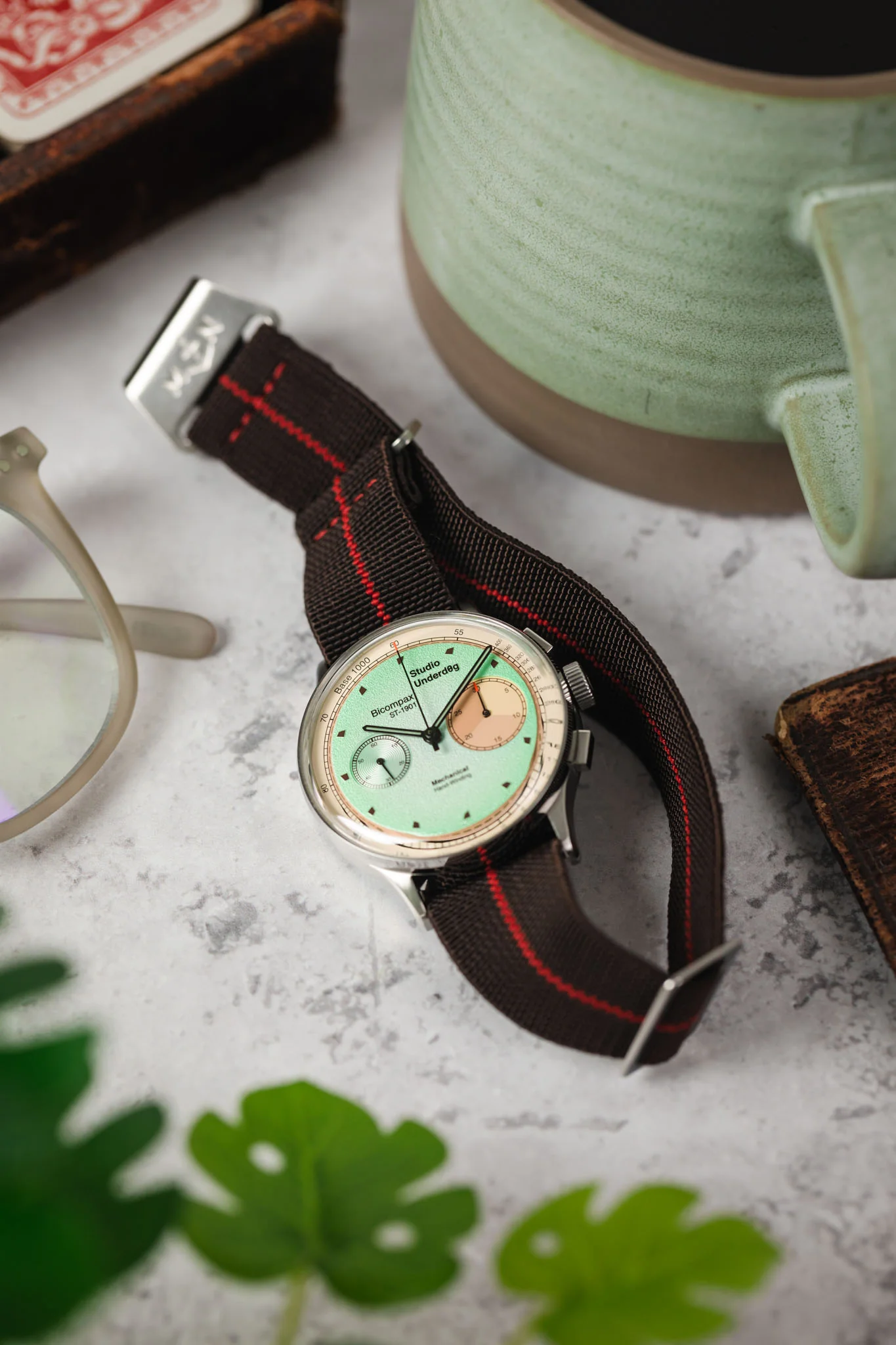 Erika's Originals HAVANA MN™ Strap with RED Centerline - BRUSHED Hardware - Image 4