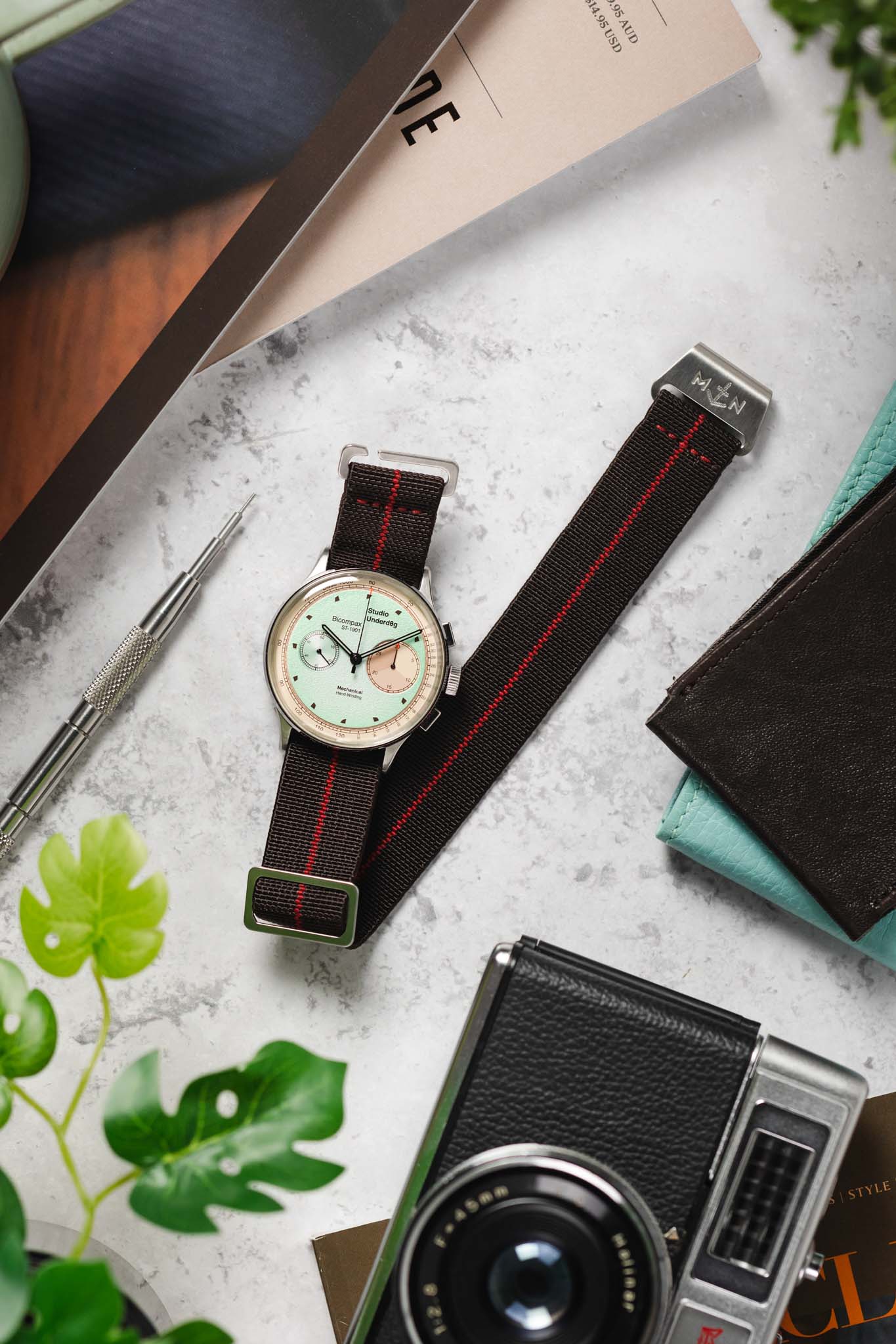 Erika's Originals HAVANA MN™ Strap with RED Centerline - BRUSHED Hardware - Image 9
