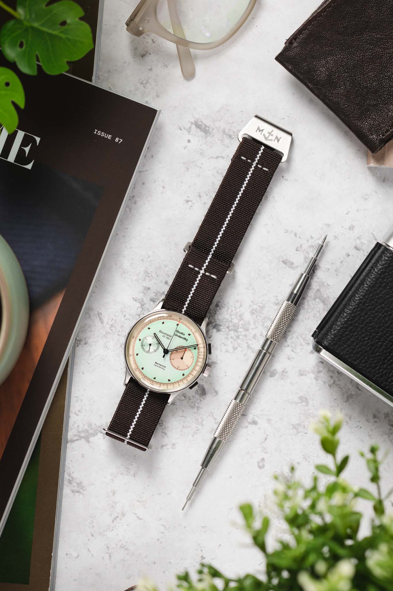 Erika's Originals HAVANA MN™ Strap with WHITE Centerline - BRUSHED Hardware - Image 9