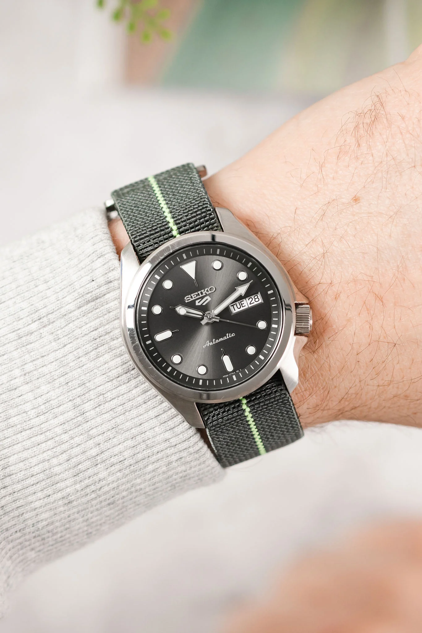 Erika's Originals MIRAGE MN™ Strap with MINT GREEN Centerline - BRUSHED Hardware - Image 2