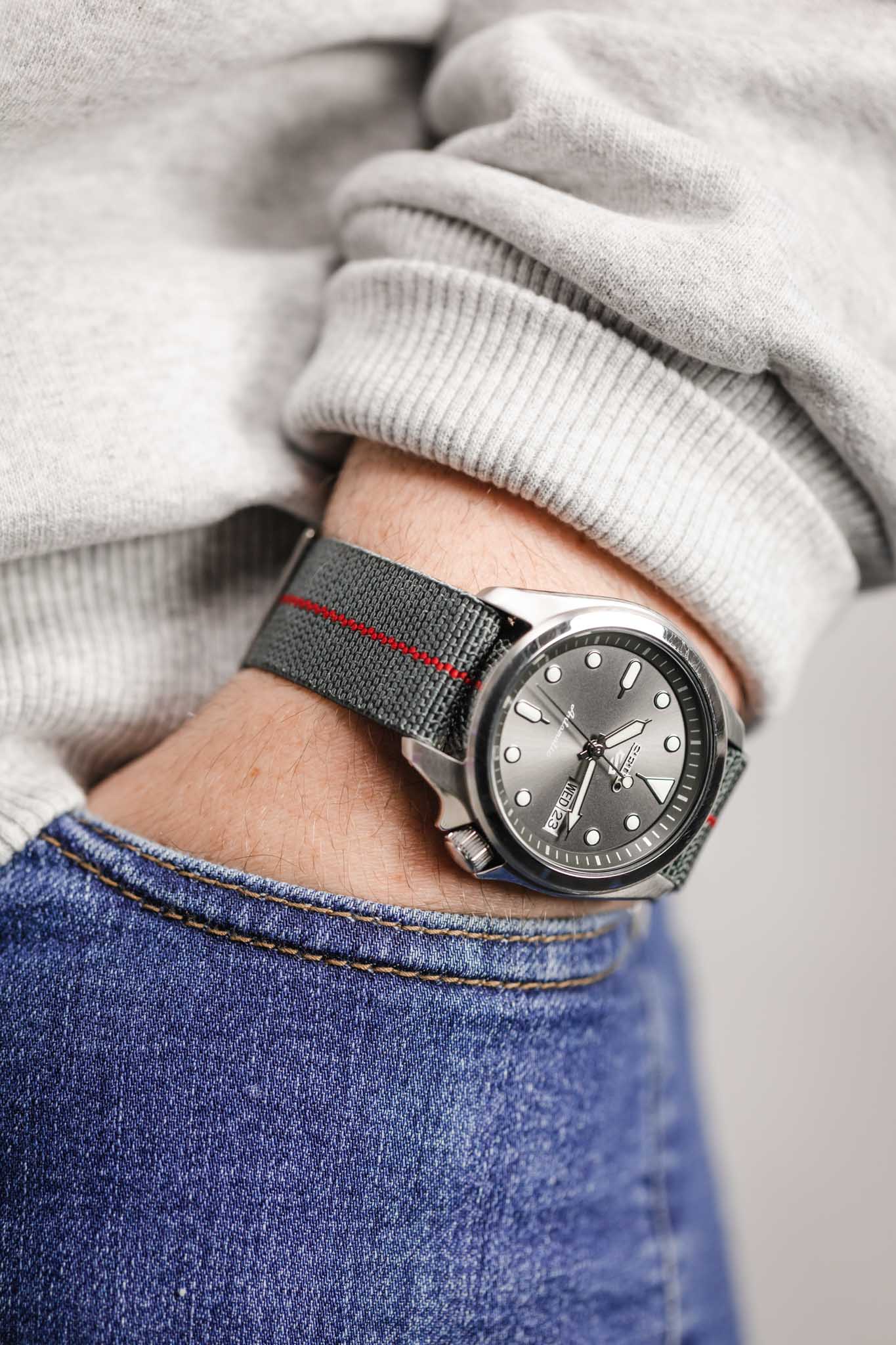 Erika's Originals MIRAGE MN™ Strap with RED Centerline - BRUSHED Hardware - Image 4
