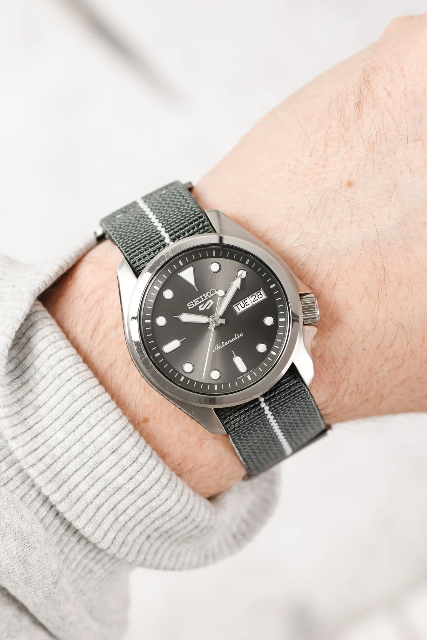 Erika's Originals MIRAGE MN™ Strap with WHITE Centerline - BRUSHED Hardware - Image 2