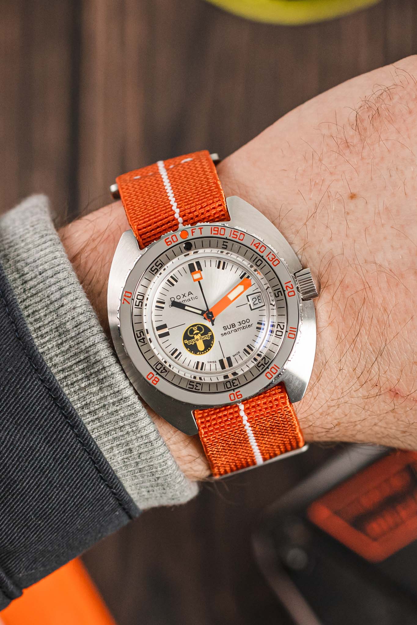 Erika's Originals ORANGE MN™ Strap with WHITE Centerline - BRUSHED Hardware - Image 2
