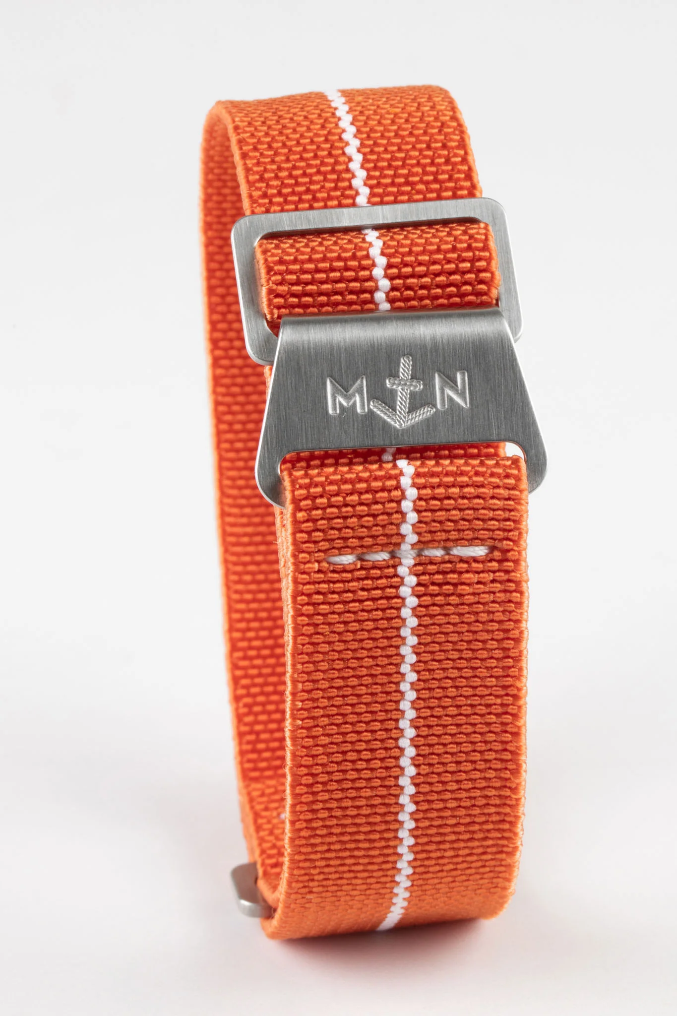 Erika's Originals ORANGE MN™ Strap with WHITE Centerline - BRUSHED Hardware - Image 3