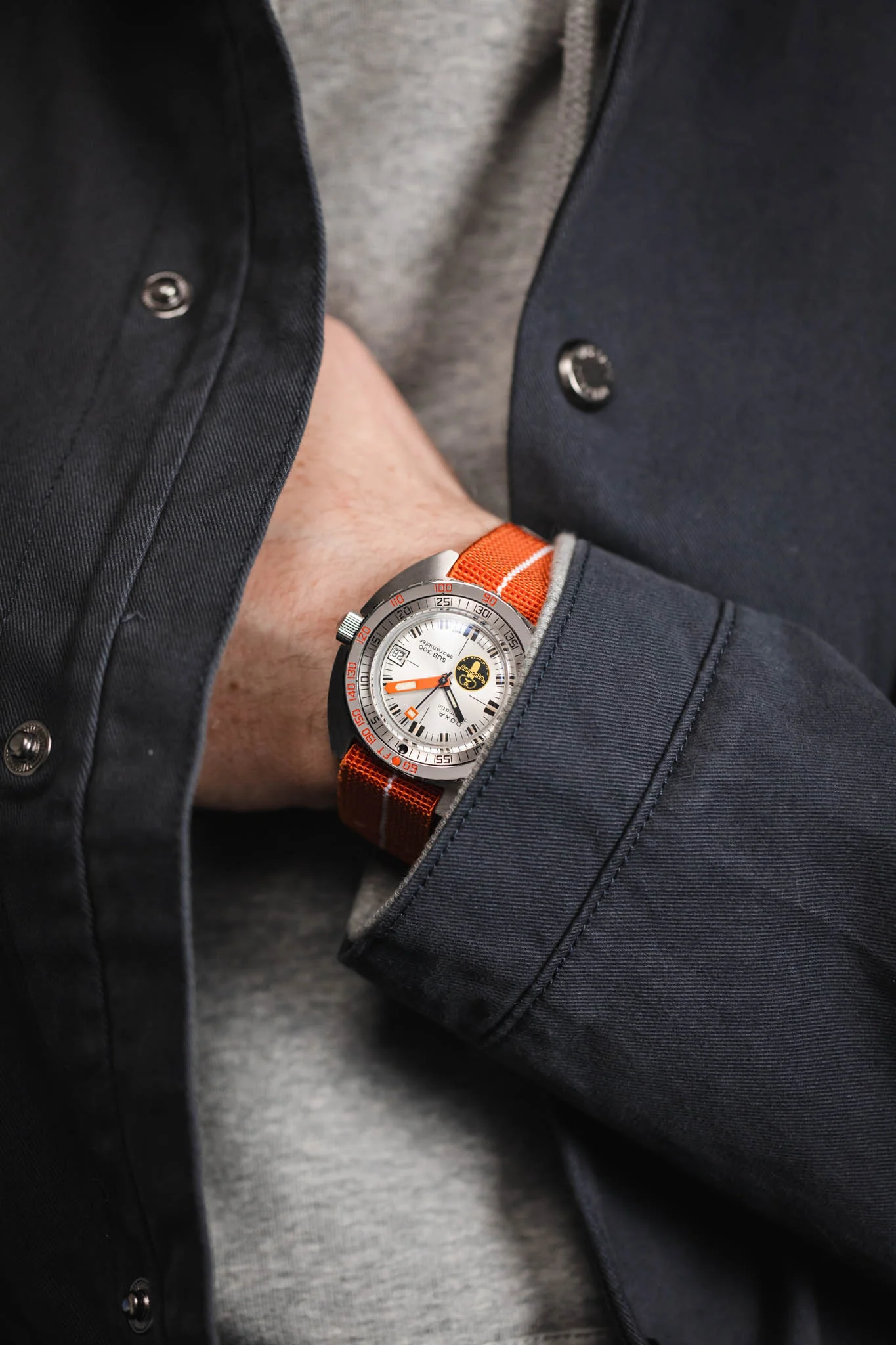 Erika's Originals ORANGE MN™ Strap with WHITE Centerline - BRUSHED Hardware - Image 6
