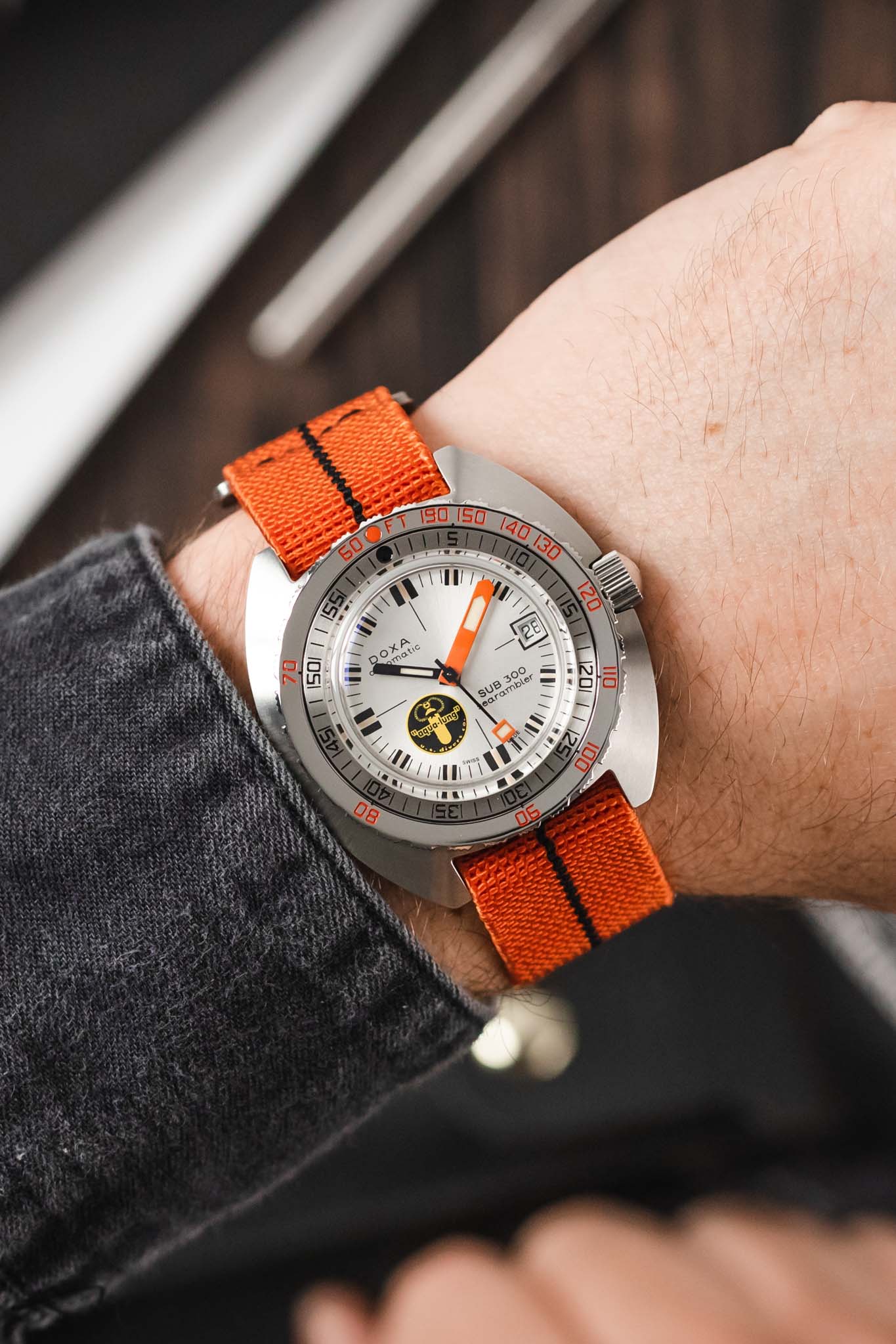 Erika's Originals ORANGE MN™ Strap with BLACK Centerline - BRUSHED Hardware - Image 2