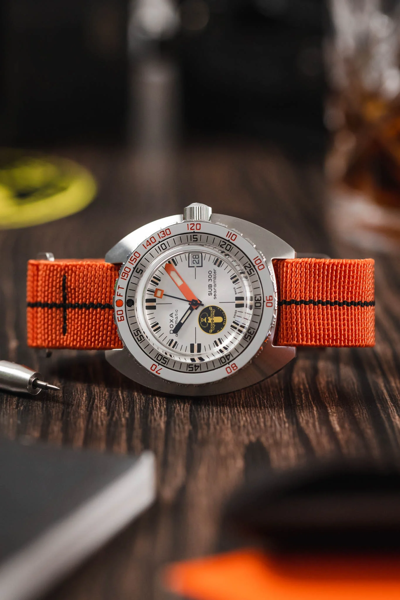 Erika's Originals ORANGE MN™ Strap with BLACK Centerline - BRUSHED Hardware - Image 4