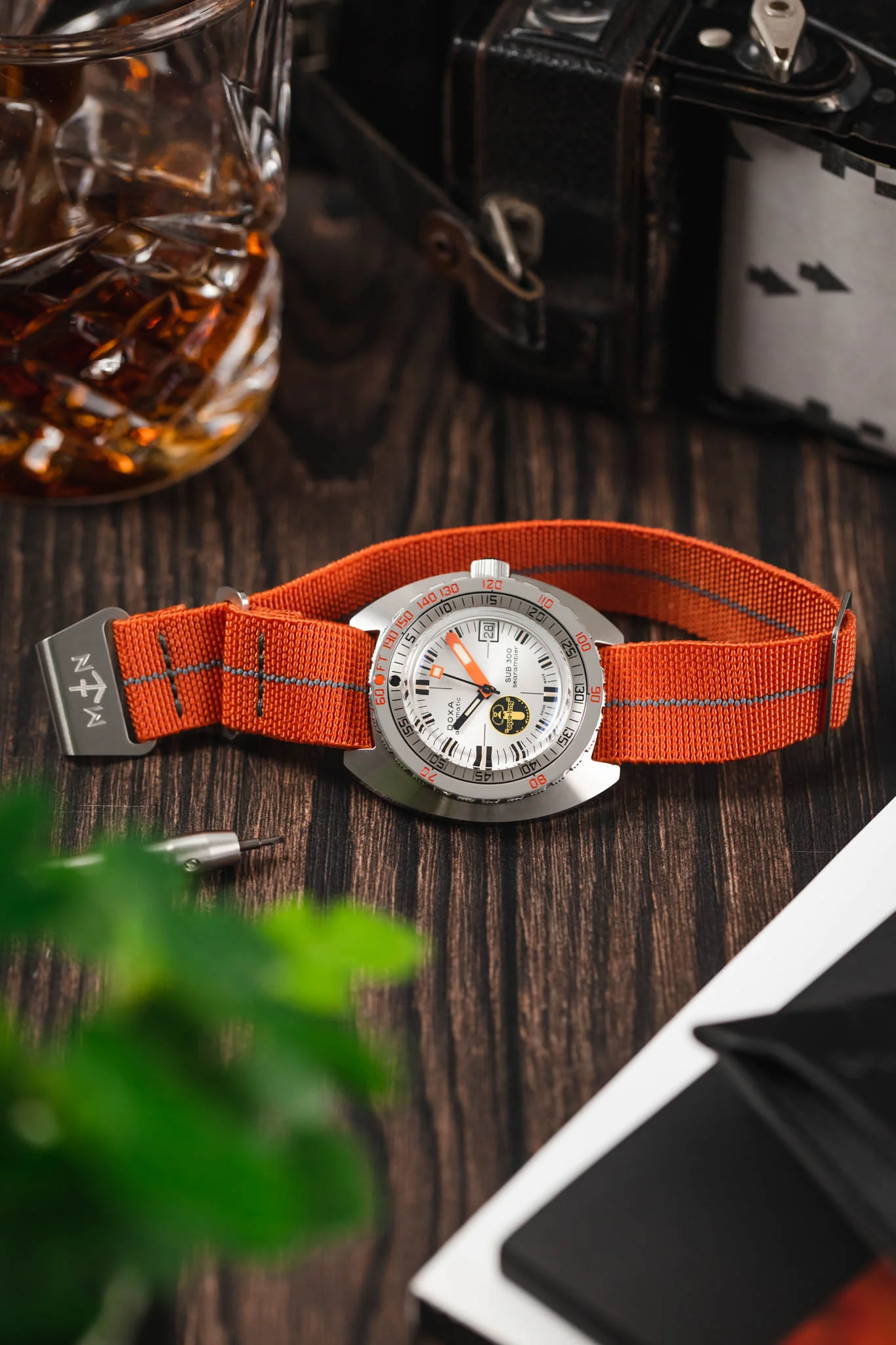 Erika's Originals ORANGE MN™ Strap with DARK GREY Centerline - BRUSHED Hardware - Image 4