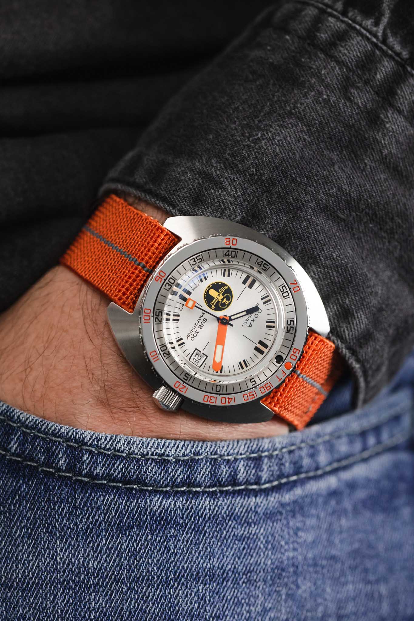 Erika's Originals ORANGE MN™ Strap with DARK GREY Centerline - BRUSHED Hardware - Image 6