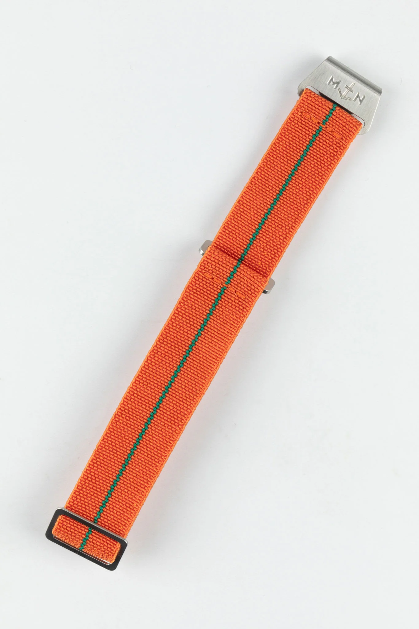 Erika's Originals ORANGE MN™ Strap with GREEN Centerline - BRUSHED Hardware - Image 3