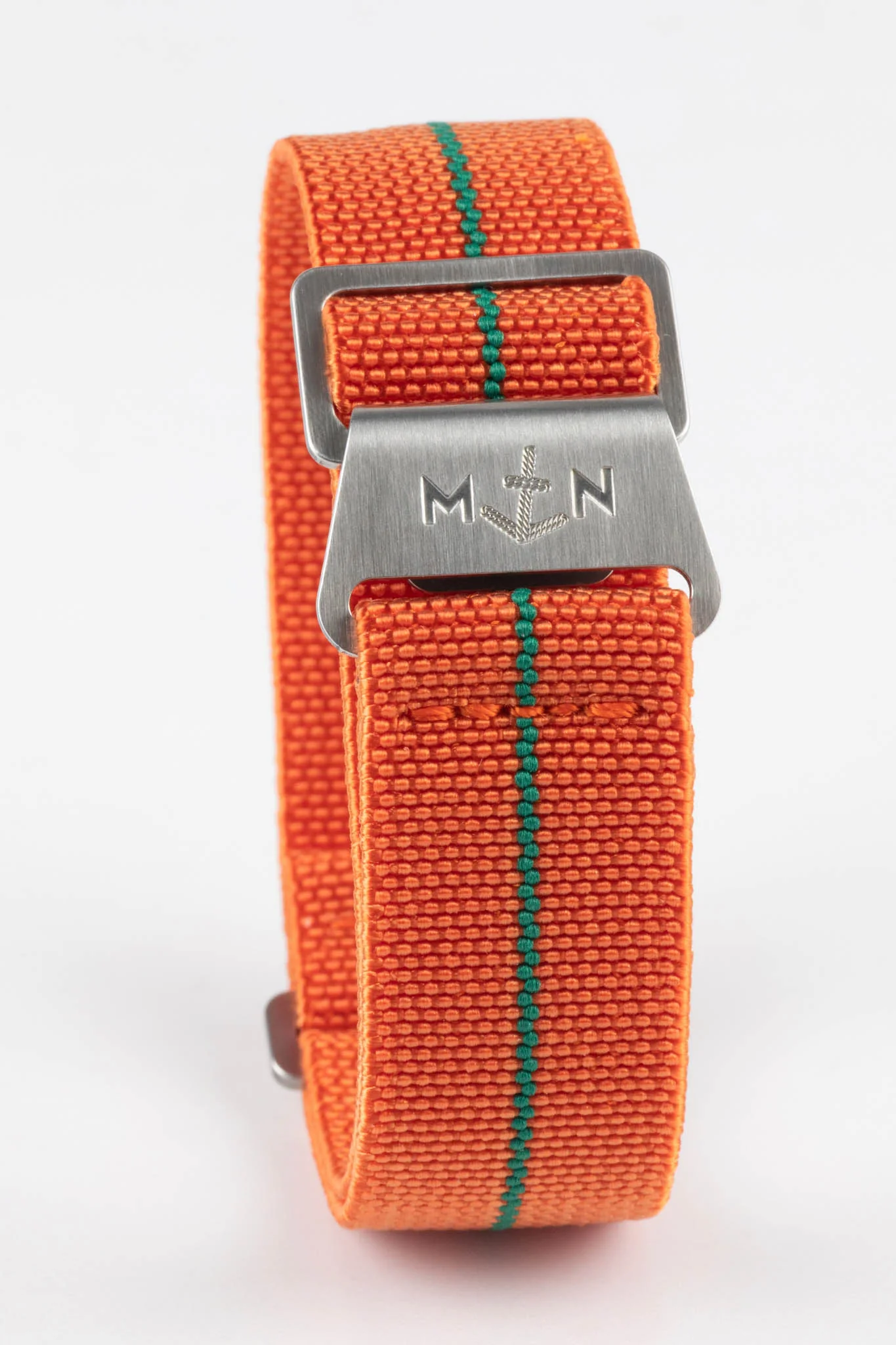 Erika's Originals ORANGE MN™ Strap with GREEN Centerline - BRUSHED Hardware - Image 5