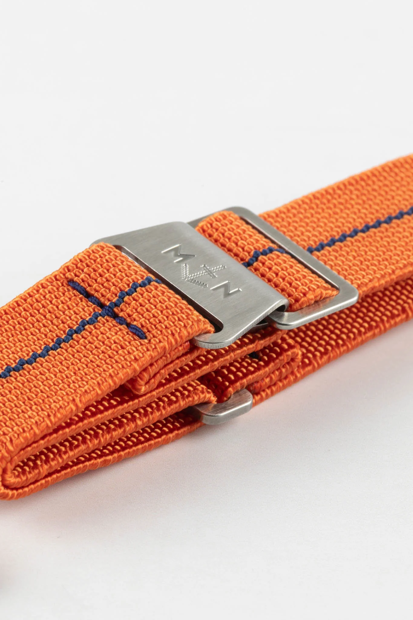 Erika's Originals ORANGE MN™ Strap with NAVY BLUE Centerline - BRUSHED Hardware - Image 7