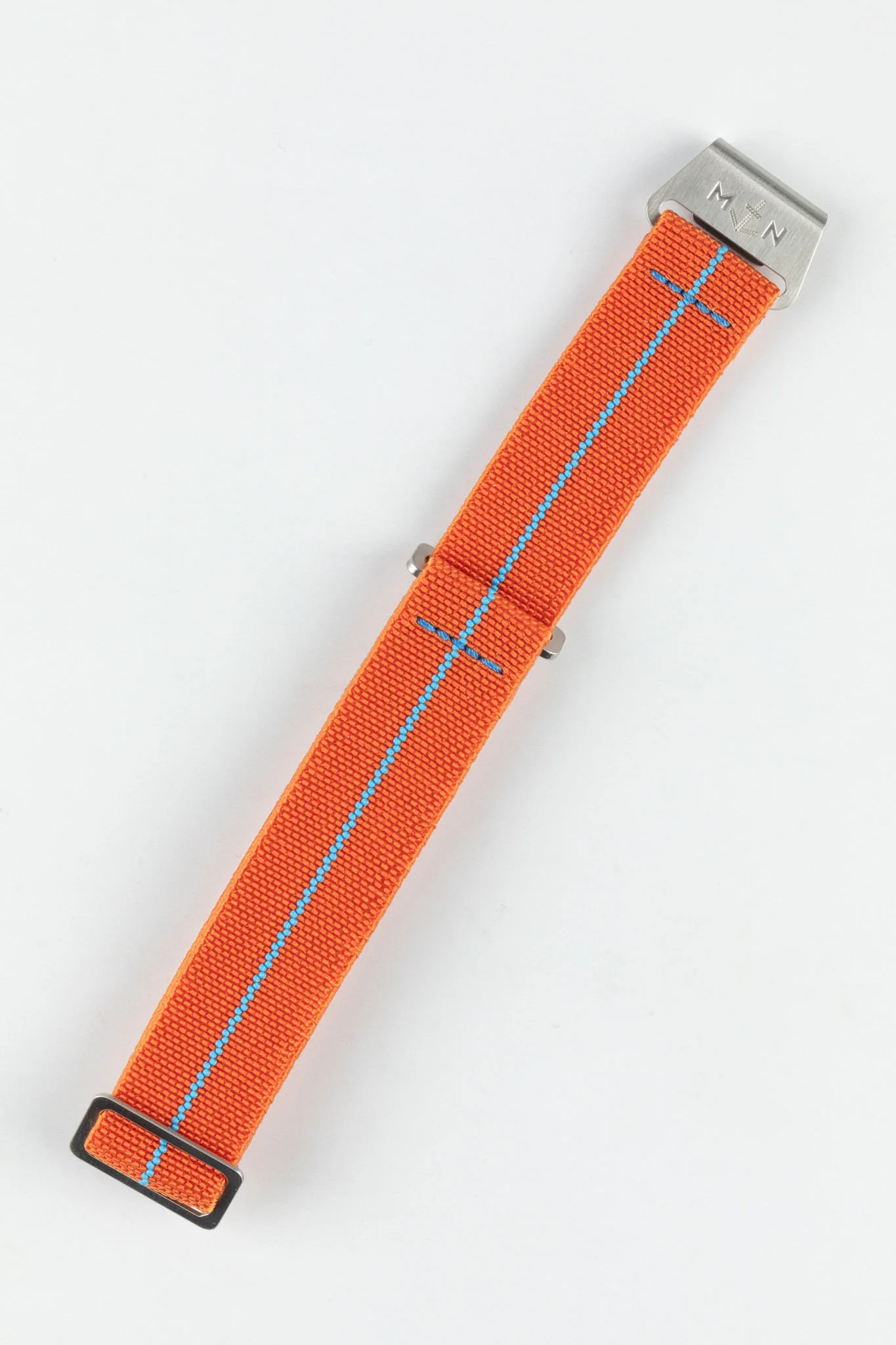 Erika's Originals ORANGE MN™ Strap with TURQUOISE Centerline - BRUSHED Hardware - Image 3