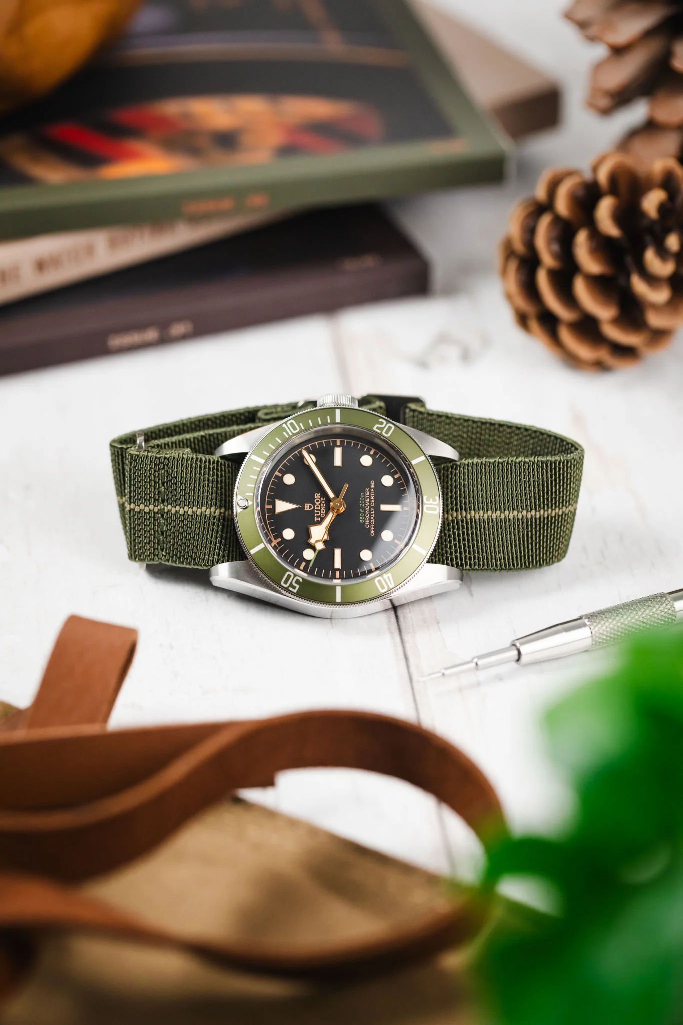 Erika's Originals ORIGINAL MN™ Strap in TWO-TONE GREEN - BRUSHED Hardware - Image 4