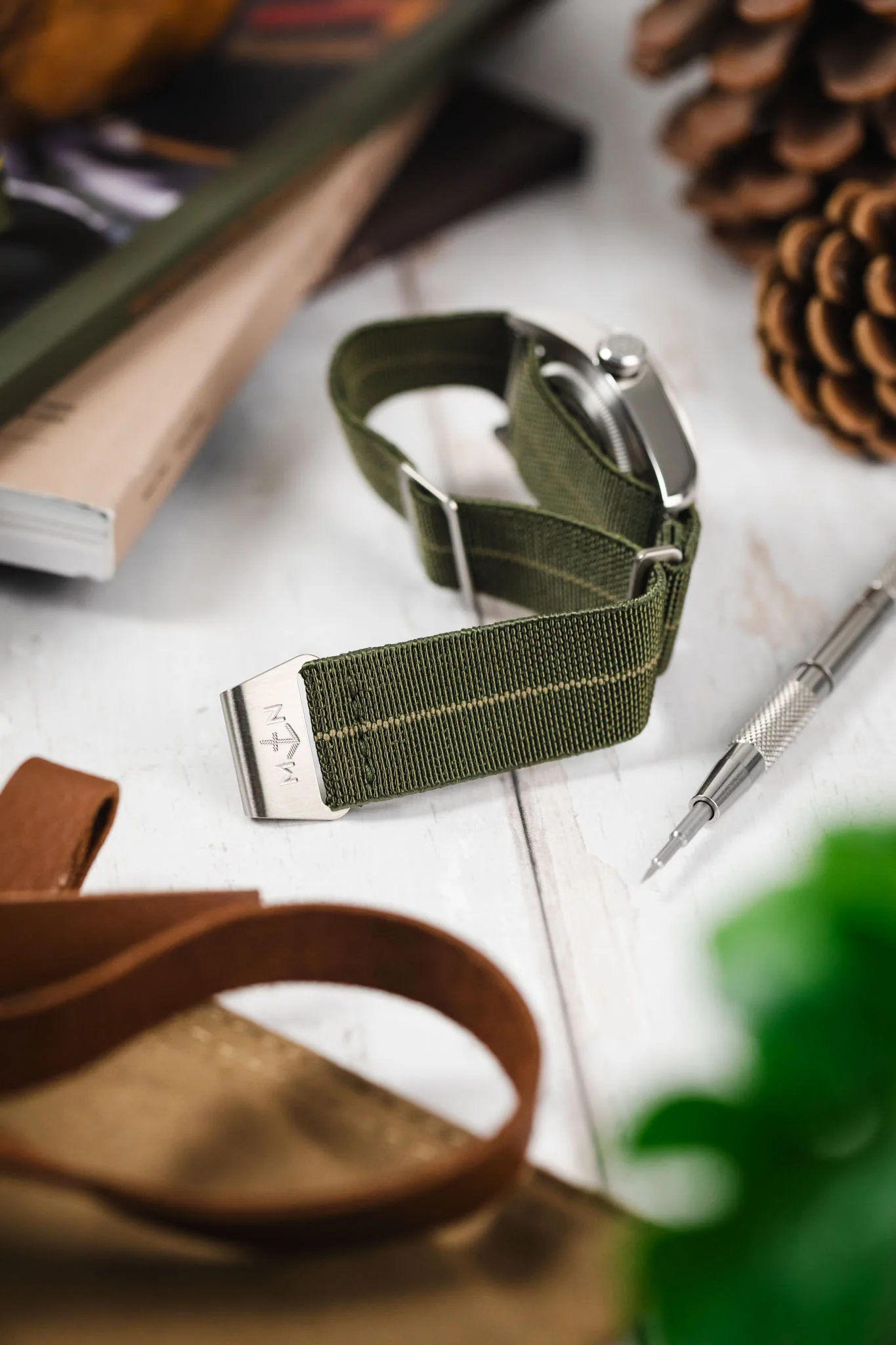 Erika's Originals ORIGINAL MN™ Strap in TWO-TONE GREEN - BRUSHED Hardware - Image 6