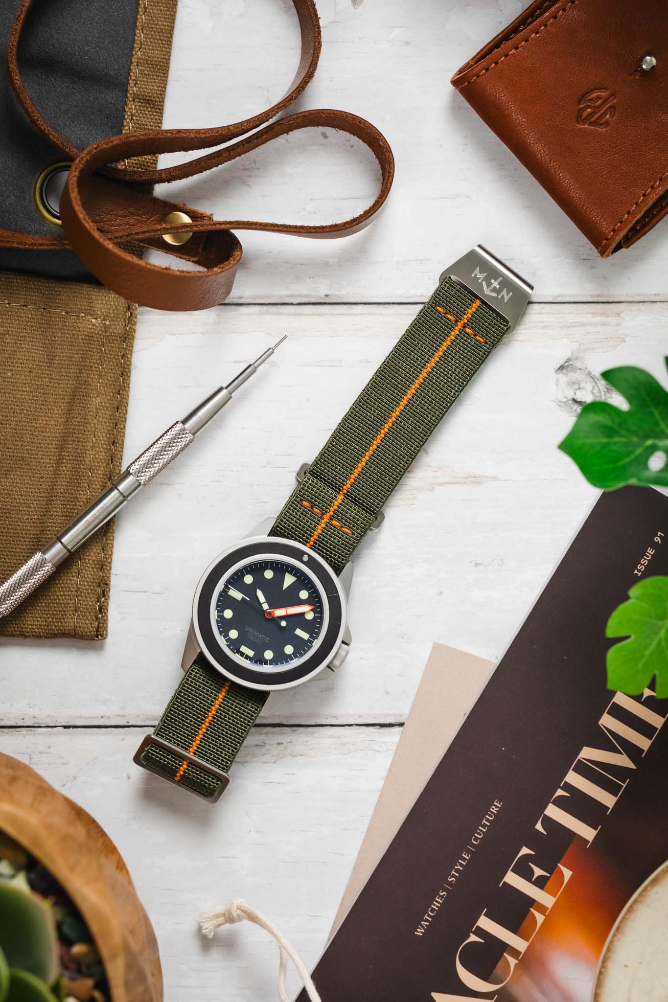 Erika's Originals ORIGINAL MN™ Strap with ORANGE Centerline - BRUSHED Hardware - Image 9