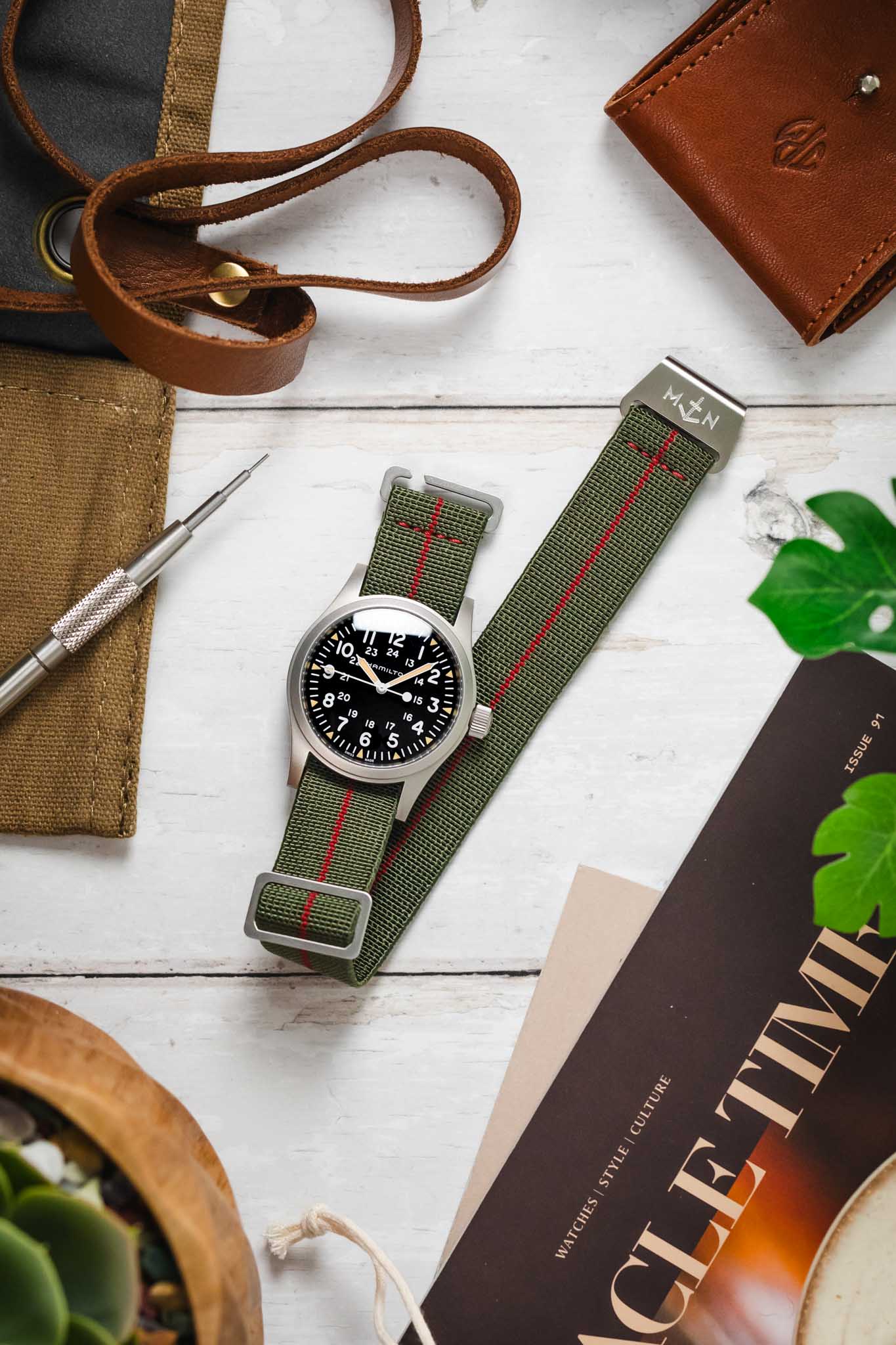 Erika's Originals ORIGINAL MN™ Strap with RED Centerline - BRUSHED Hardware - Image 9