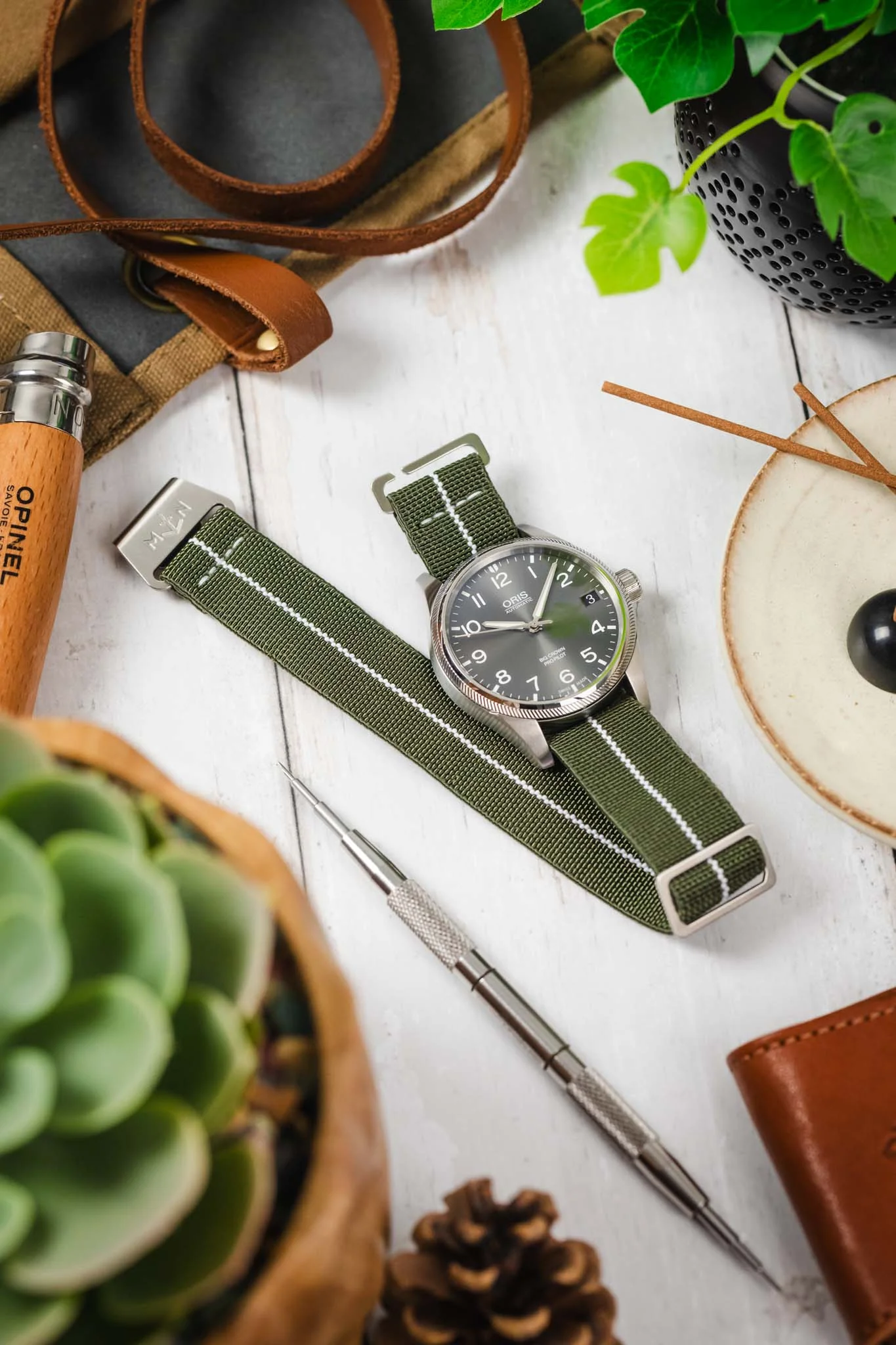 Erika's Originals ORIGINAL MN™ Strap with WHITE Centerline - BRUSHED Hardware - Image 6