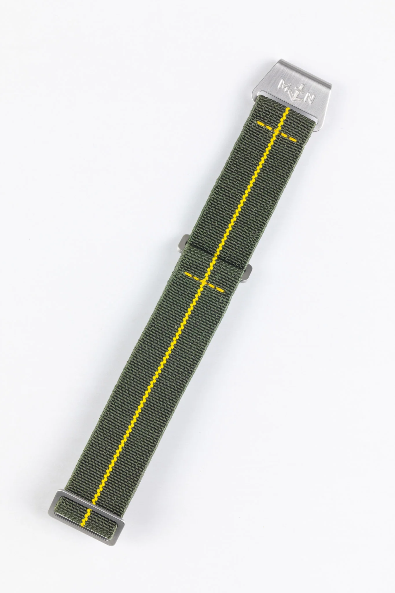Erika's Originals ORIGINAL MN™ Strap with YELLOW Centerline - BRUSHED Hardware - Image 3