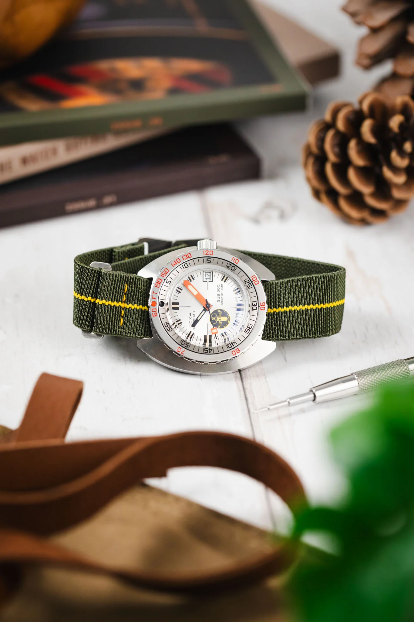 Erika's Originals ORIGINAL MN™ Strap with YELLOW Centerline - BRUSHED Hardware - Image 4