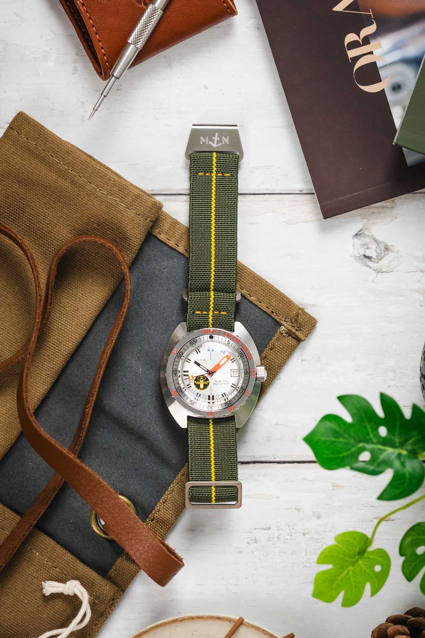 Erika's Originals ORIGINAL MN™ Strap with YELLOW Centerline - BRUSHED Hardware - Image 9