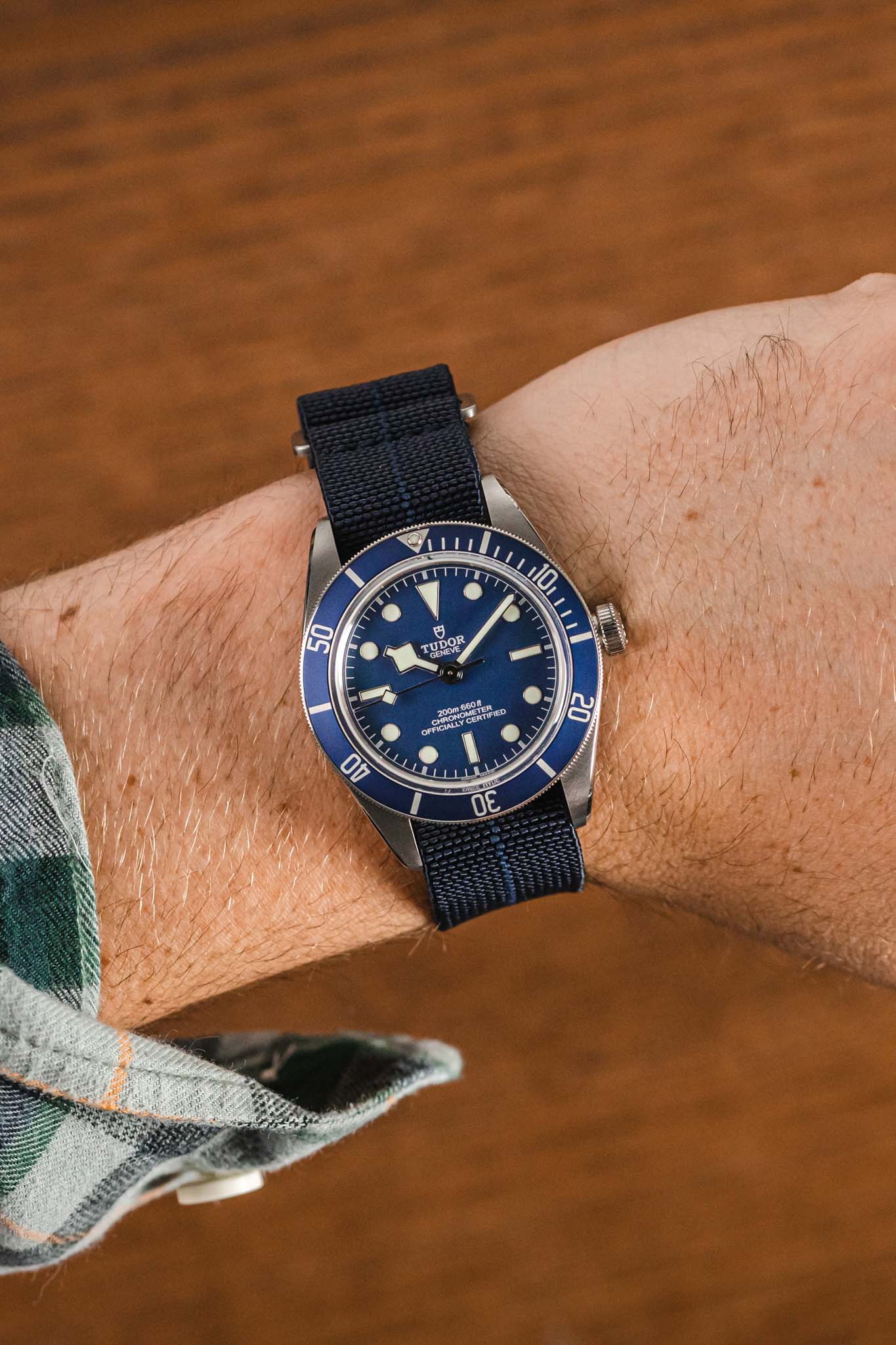 Erika's Originals TRIDENT MN™ Strap in TWO-TONE BLUE - BRUSHED Hardware - Image 2