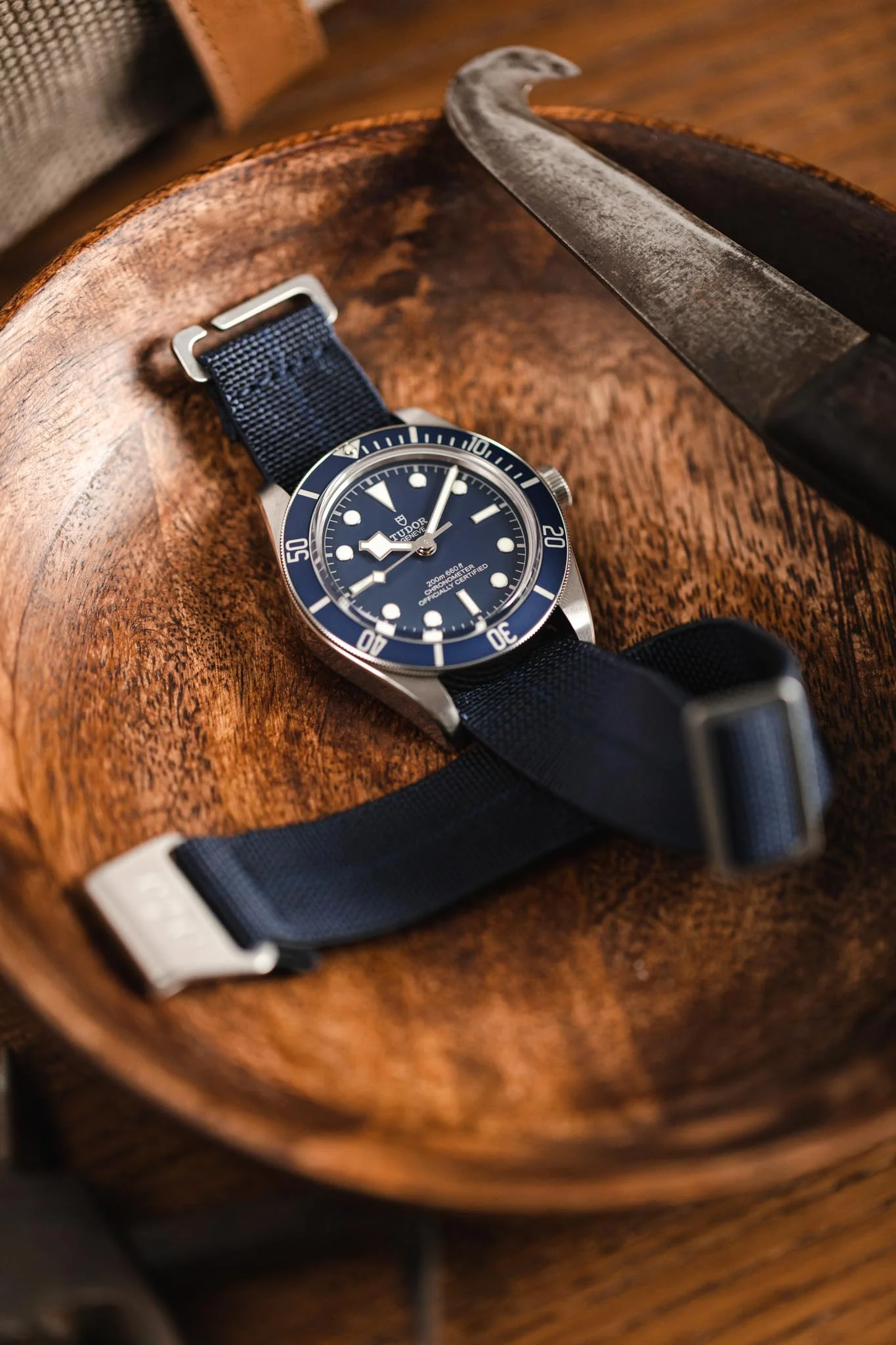 Erika's Originals TRIDENT MN™ Strap in TWO-TONE BLUE - BRUSHED Hardware - Image 4