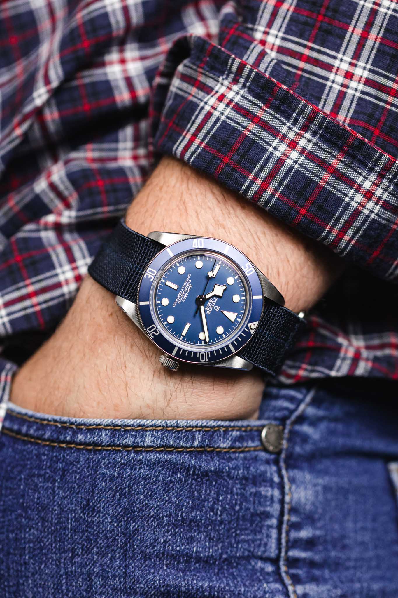 Erika's Originals TRIDENT MN™ Strap in TWO-TONE BLUE - BRUSHED Hardware - Image 6